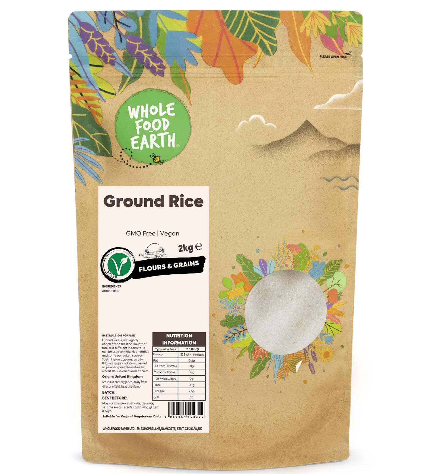 Wholefood Earth Ground Rice 2 kg | GMO Free 2kg - Buy Online on SooperMarket.com