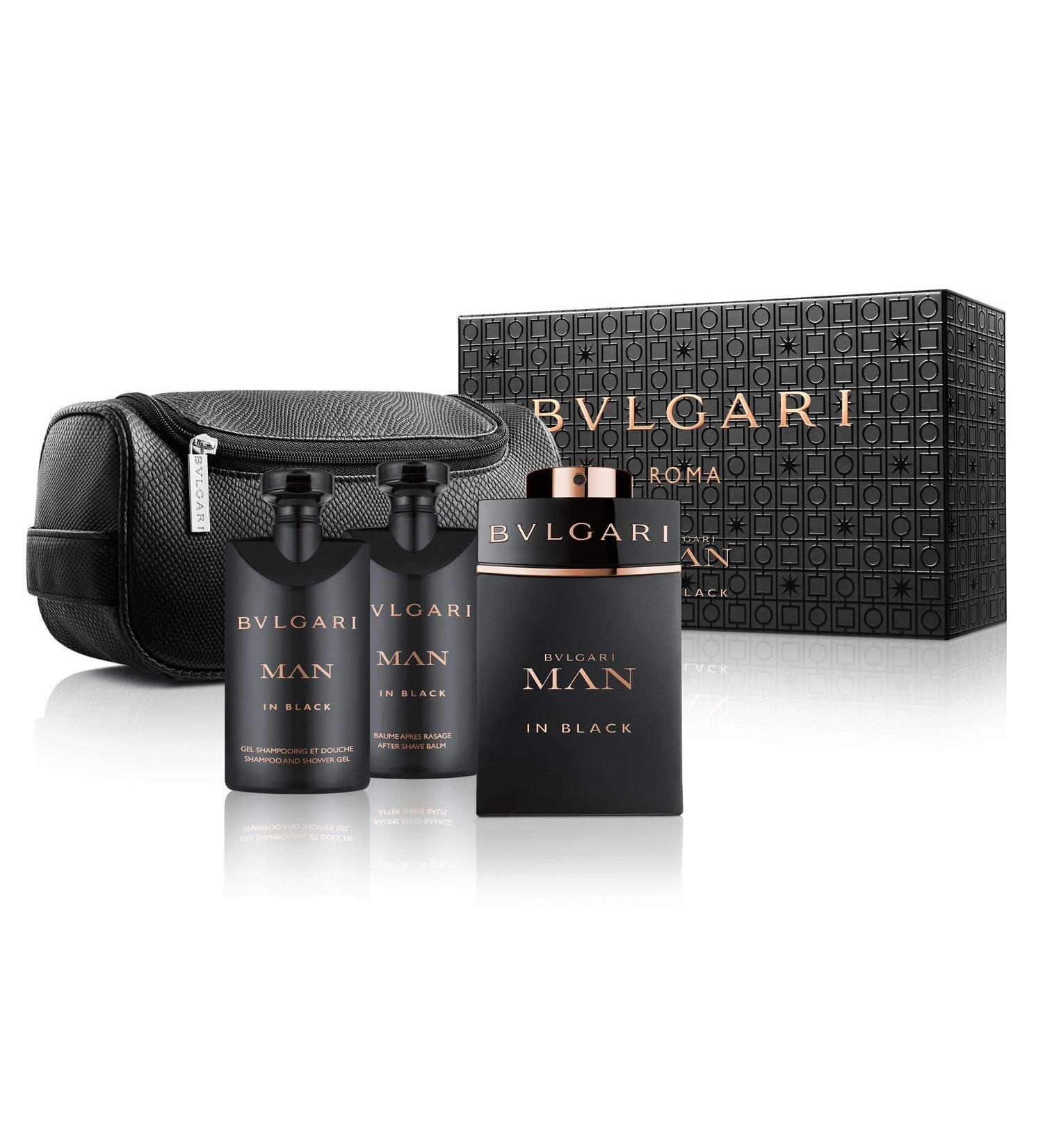Bvlgari 4 Piece Man In Black Eau de Parfum Spray Gift Set for Men