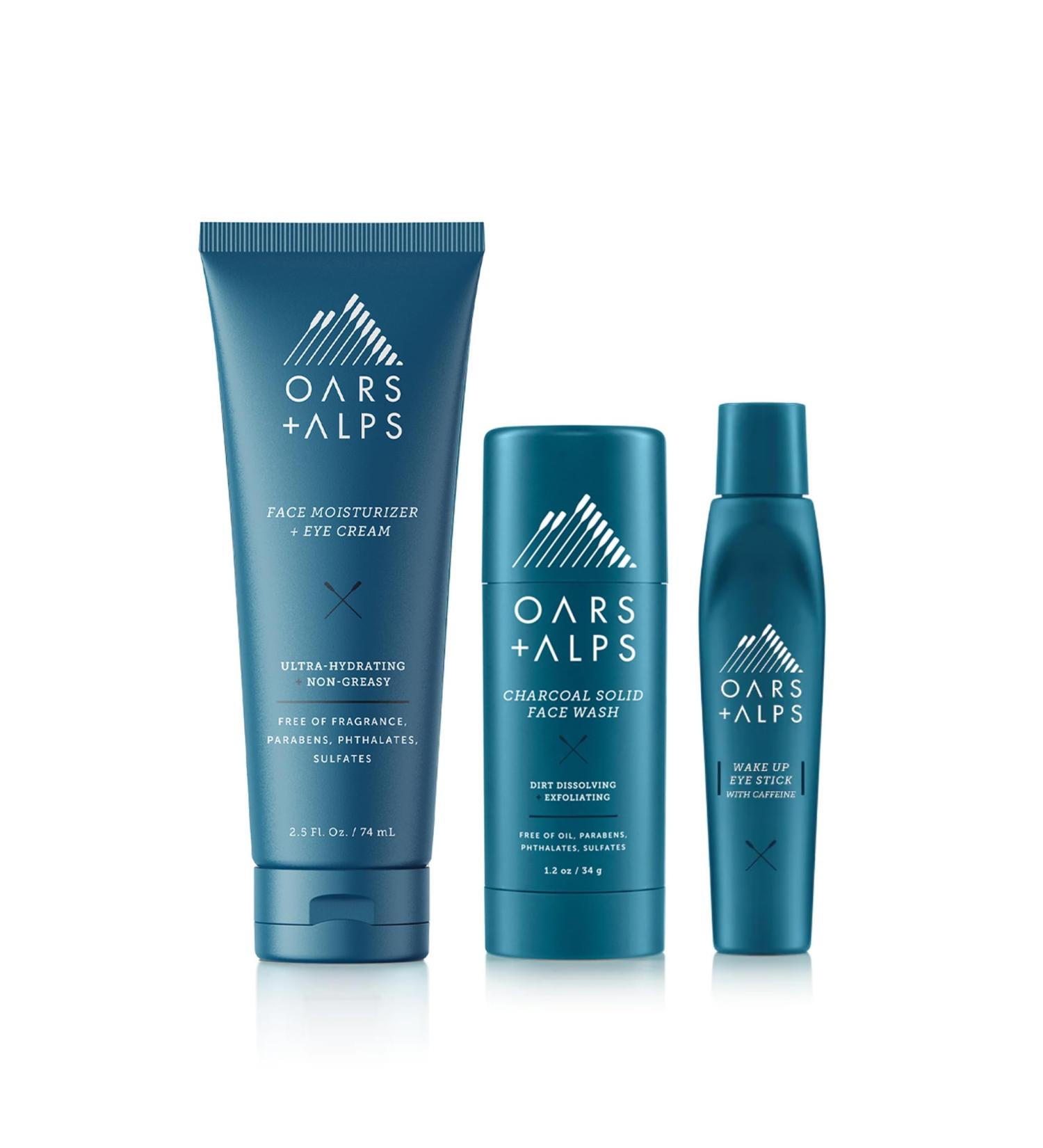 Oars + Alps Men s Skin Care Kit | Vegan & Gluten Free | Face Wash Eye Roller & Moisturizer | Travel Size & TSA Approved - Buy Online on SooperMarket.com