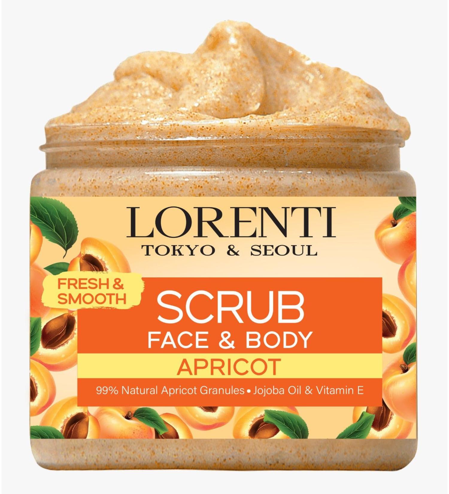 Lorenti Apricot Scrub 500 ML Face & Body | Firming & Radiant Supports Collagen Production Anti Aging and Wrinkle - Buy Online on SooperMarket.com