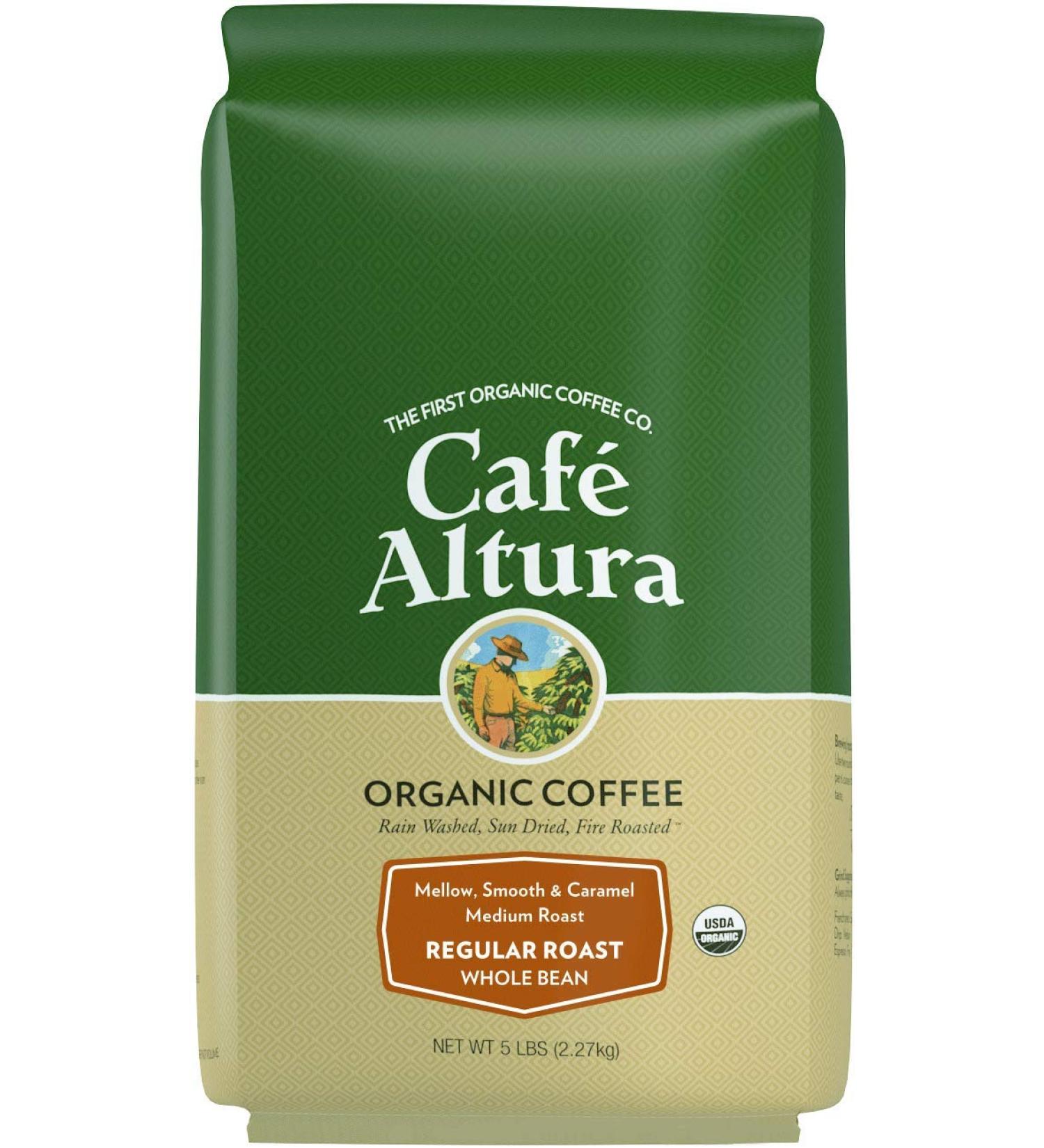 Cafe Altura Organic Whole Bean Coffee - Regular Roast | Eco-Friendly & Fresh - Buy Online on SooperMarket.com