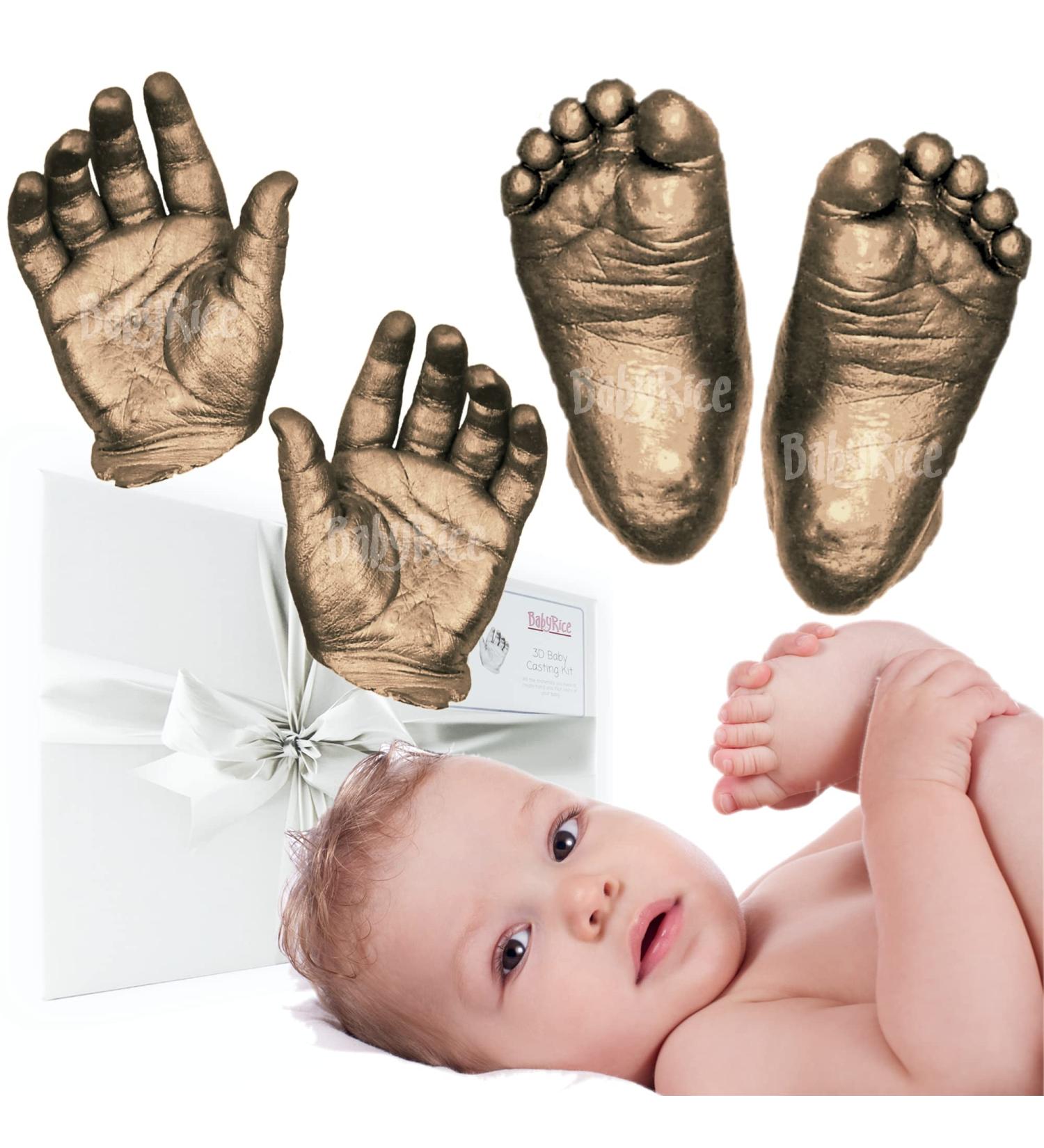 BabyRice Large Baby Hand and Foot Casting Kit with Metallic Bronze Paint - Complete Boxed Set for Perfect Keepsake - Buy Online on SooperMarket.com