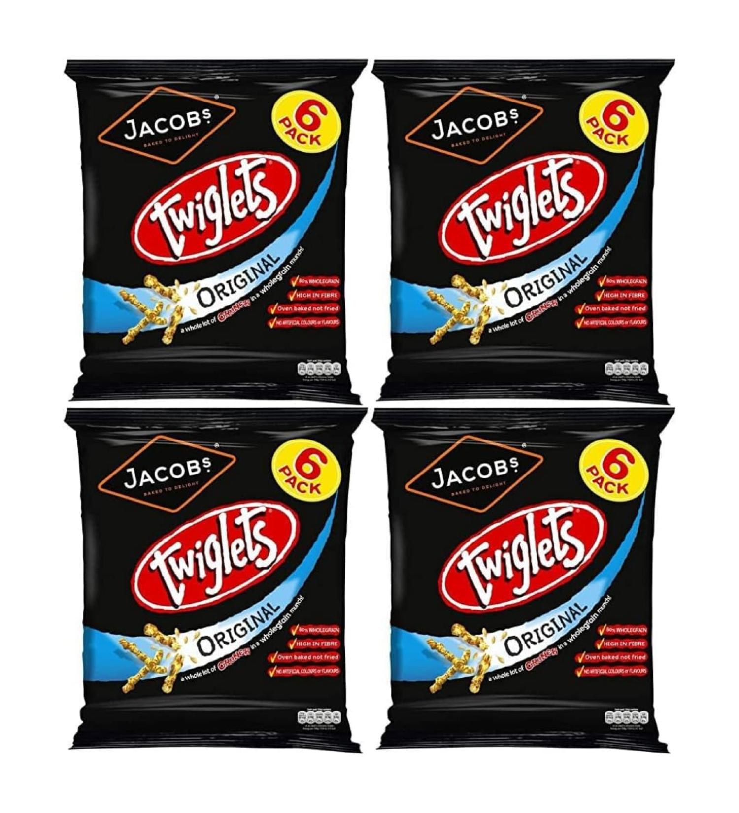 Snack Pack Bundle Containing Jacob's Twiglets Original 24g x 6 per Pack (4 Pack)