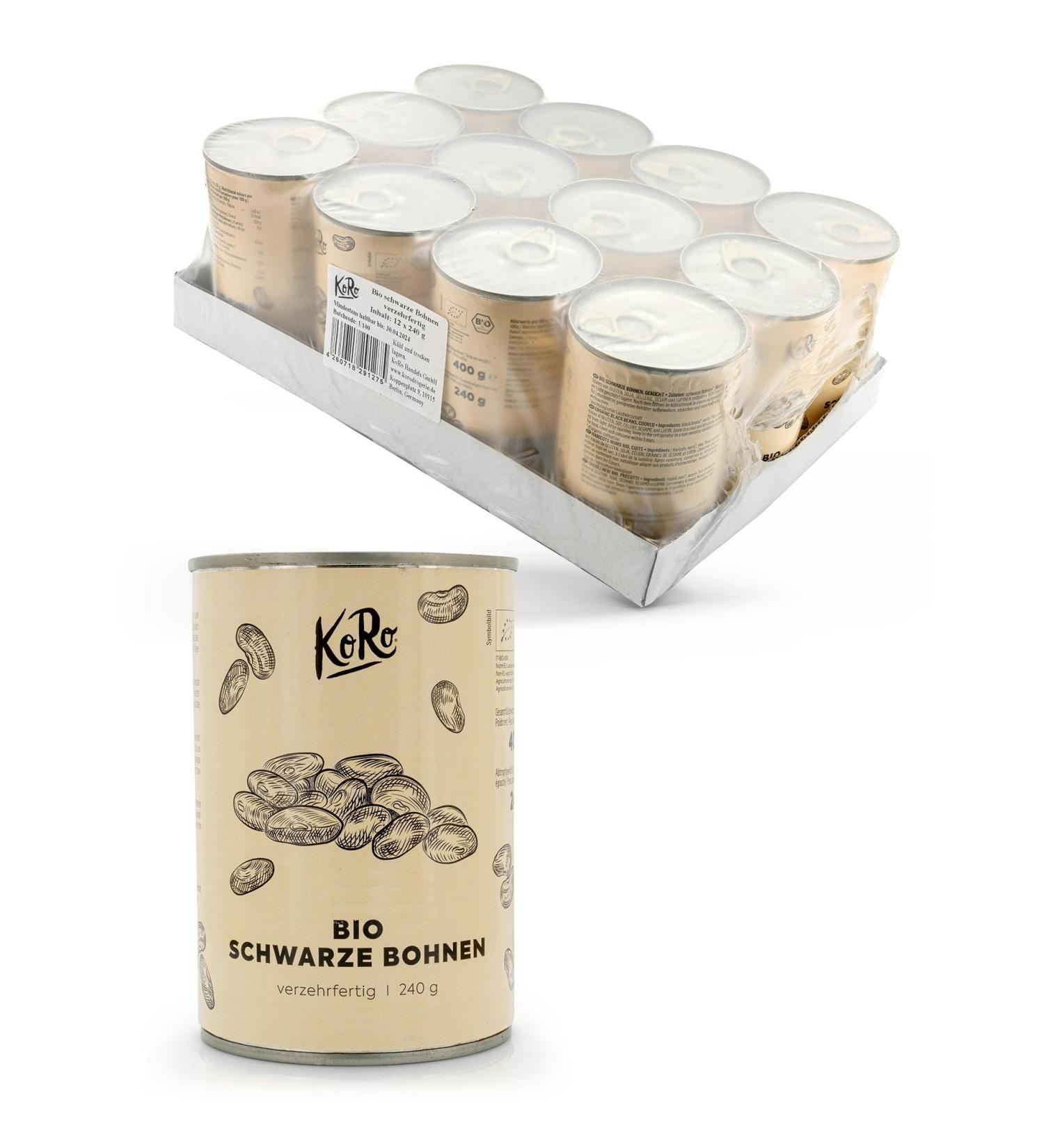 Buy KoRo Organic Black Beans in a Can - 12 x 240g | Premium Quality International Shipping Available - Buy Online on SooperMarket.com