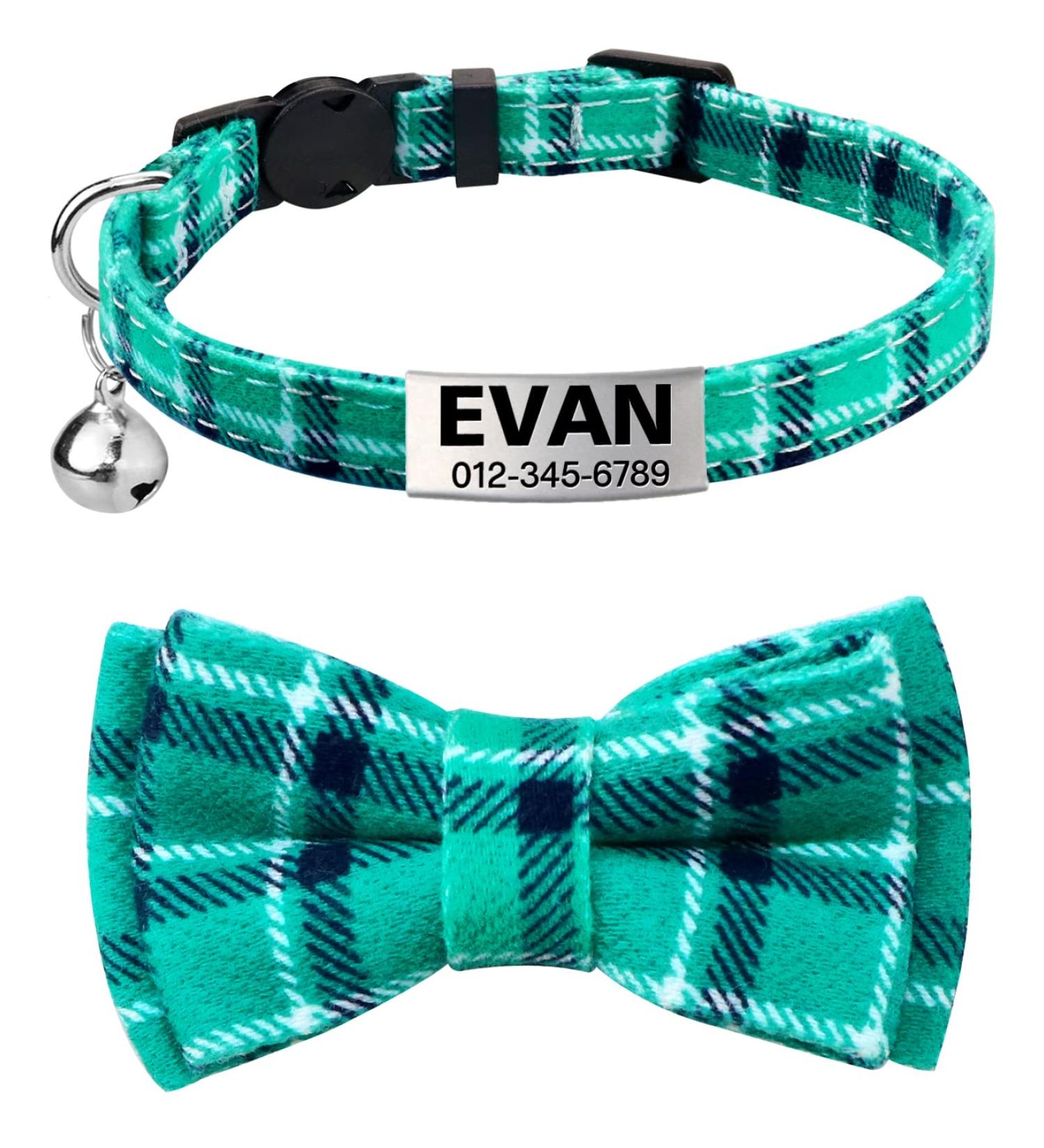 Tagme Turquoise Cat Collar with Personalized Name & Phone Number - Safe Kitten Neck Band with Bell | 1 Pack - Buy Online on SooperMarket.com