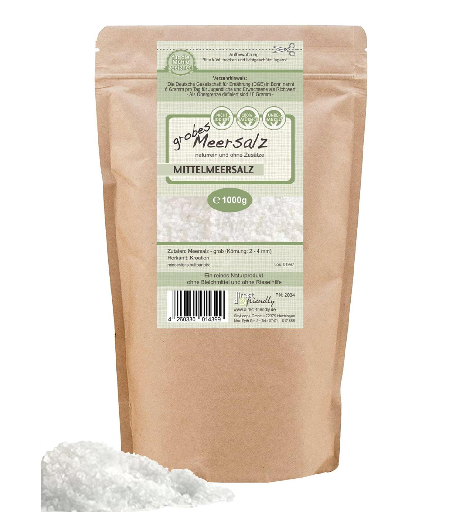 Buy Direct & Friendly Coarse Sea Salt from Croatia - Perfect for Salt Mill | 1 kg Pack - International Shipping Available - Buy Online on SooperMarket.com