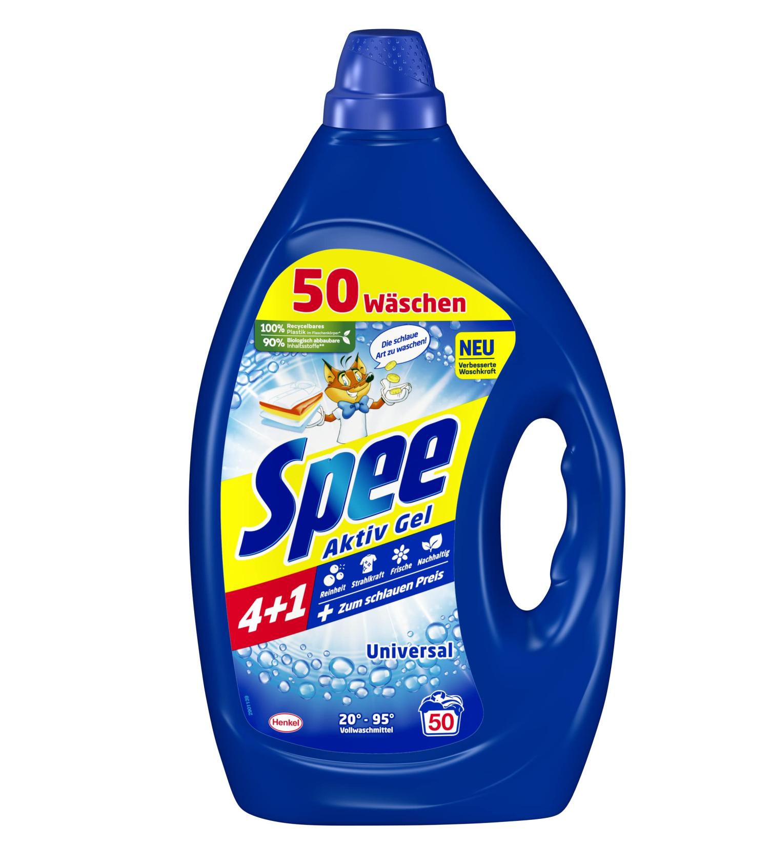 Buy Spee Active Gel 4+1 Universal Liquid Detergent (2.25L) 50 Wash Loads | Radiance Freshness & Sustainability | International Shipping Available - Buy Online on SooperMarket.com