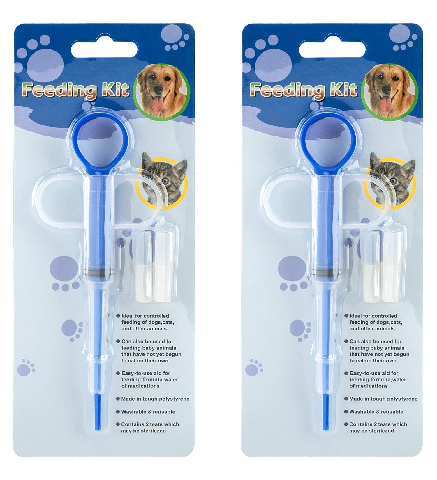 PAGOW Pet Medicine Feeder Silicone Syringe with Soft Tips for Cats and Dogs - Blue (2pcs) - Buy Online on SooperMarket.com