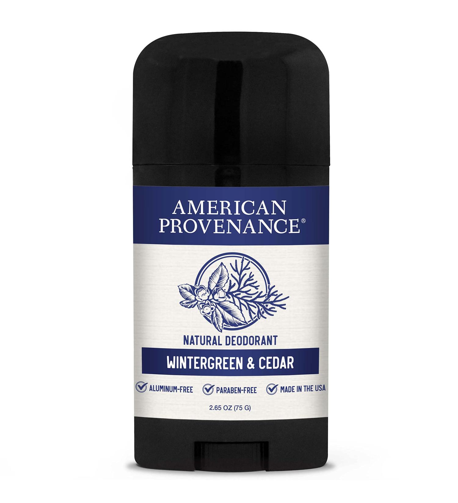 American Provenance All-Natural Men's Deodorant - Aluminum Free, Essential Oils, Long-Lasting, Made in USA - Wintergreen & Cedar - Buy Online on SooperMarket.com