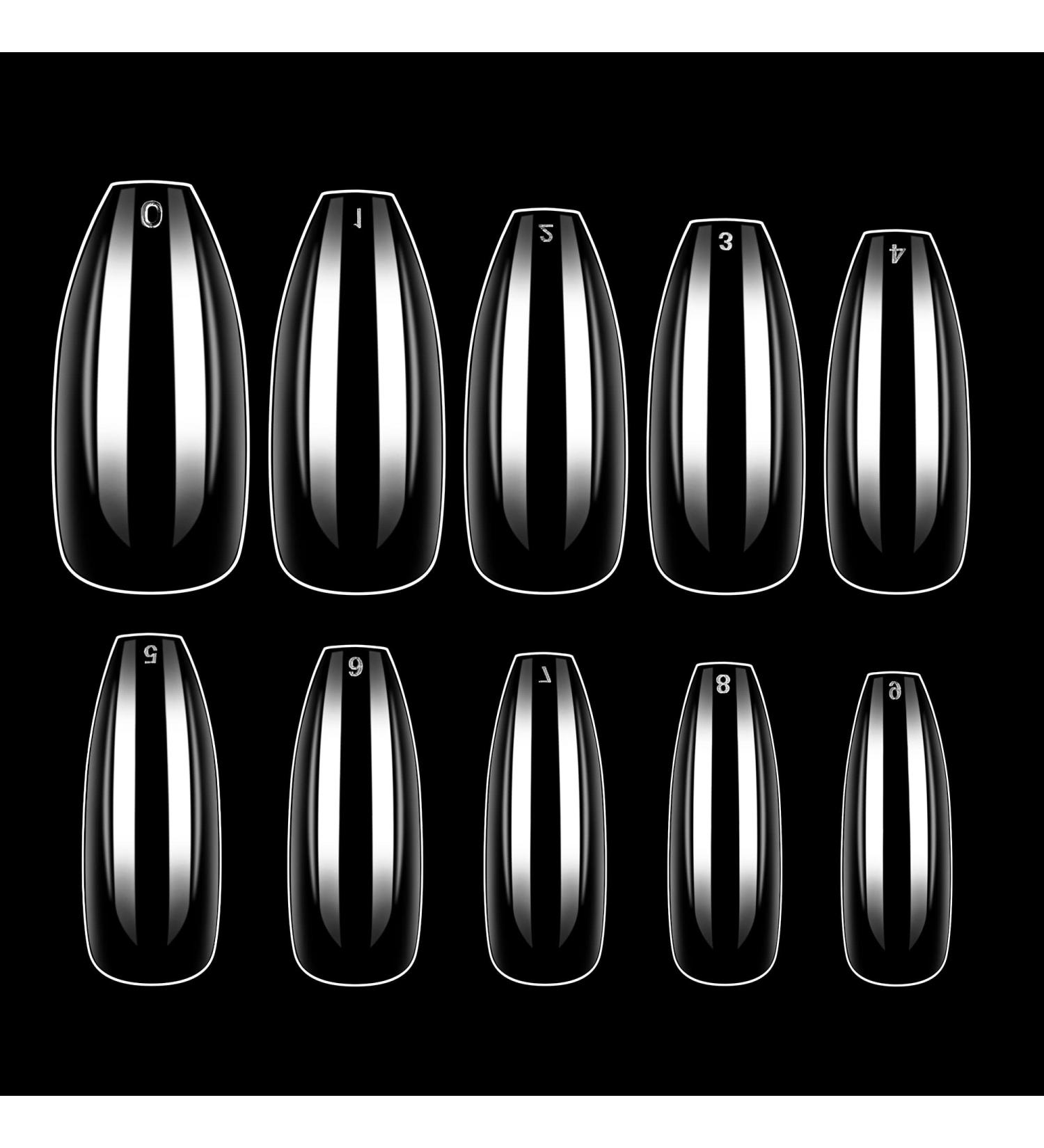 Makartt Clear Coffin Nail Tips - 500pcs Full Cover Press on Nails for Easy Extension & Manicure - 10 Sizes Acrylic False Nails for Gel Polish & Nail Art - Buy Online on SooperMarket.com