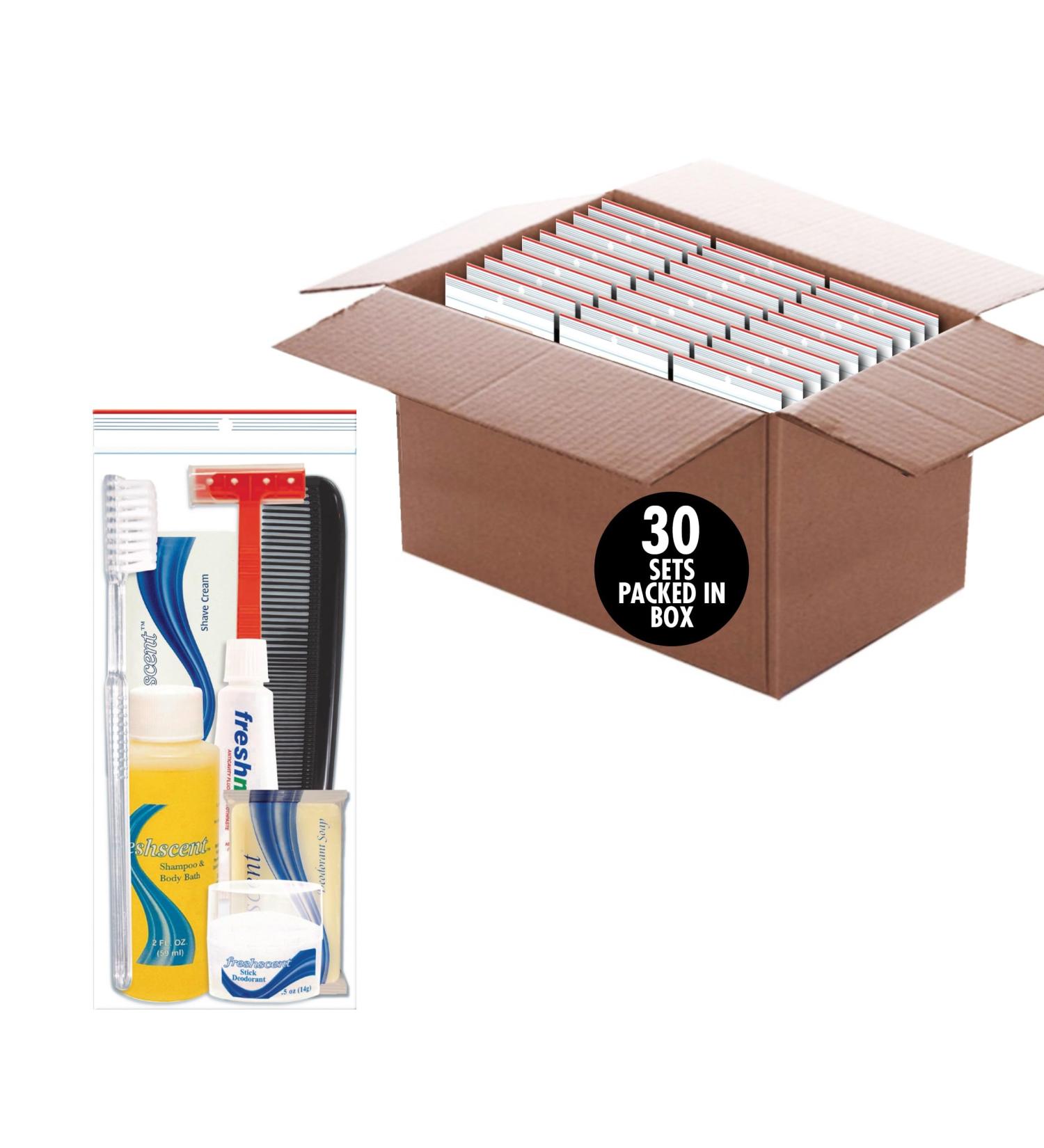 Convenience Kits International 9-Pc Hygiene & Toiletries Set - Bulk 30 Kits for Easy Travel - Buy Online on SooperMarket.com