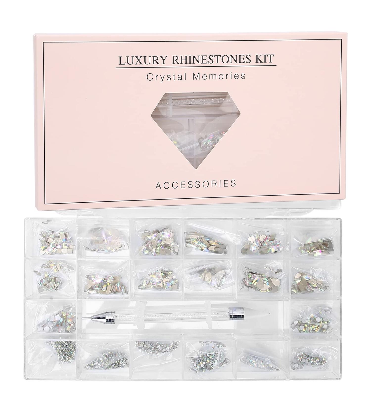 Nail rhinestones rhinestones nail art rhinestones colorful exquisite nail DIY glass rhinestones decoration with box Smooth appearance and no scratches - Buy Online on SooperMarket.com