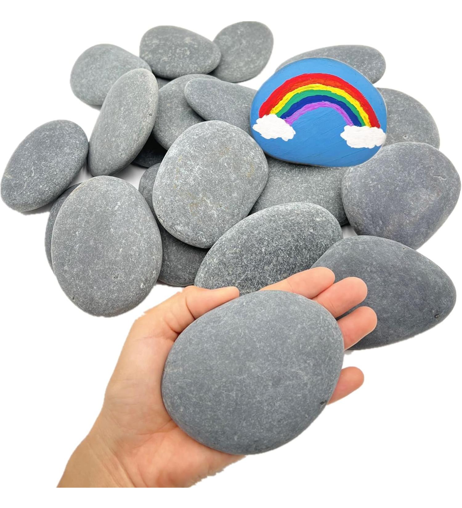 20PCS Painting Rocks  3"-4" DIY Rocks Flat & Smooth Kindness Rocks for Arts  Crafts  Decoration  Large Rocks for Painting Hand Picked for Painting Rocksâ¦ - Buy Online on SooperMarket.com