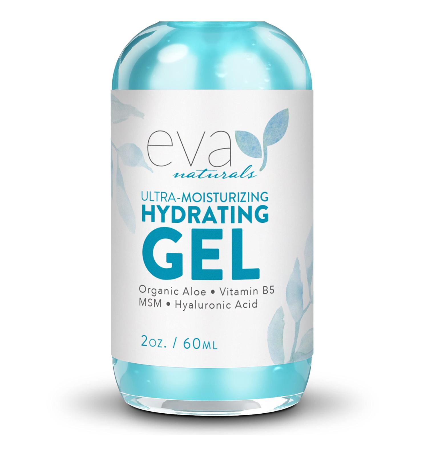 Eva Naturals Ultra Moisturizing Hydrating Gel - 2 oz. XL Bottle with Hyaluronic Acid, Aloe Vera, and Plant Stem Cells for All Skin Types - Buy Online on SooperMarket.com