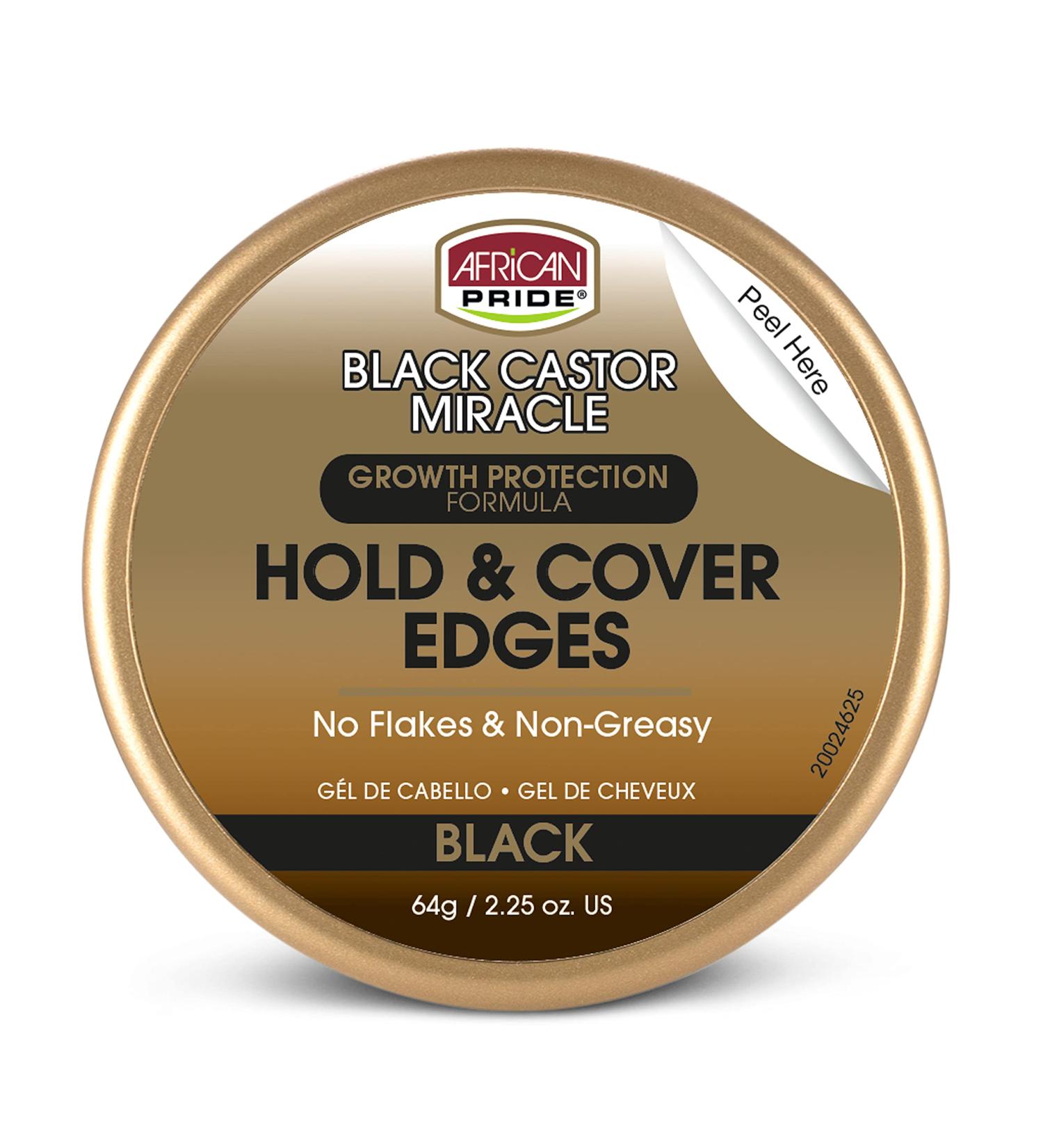 African Pride Black Castor Miracle Black Hold & Cover Edge Gel - growth protection formula 64g - Buy Online on SooperMarket.com