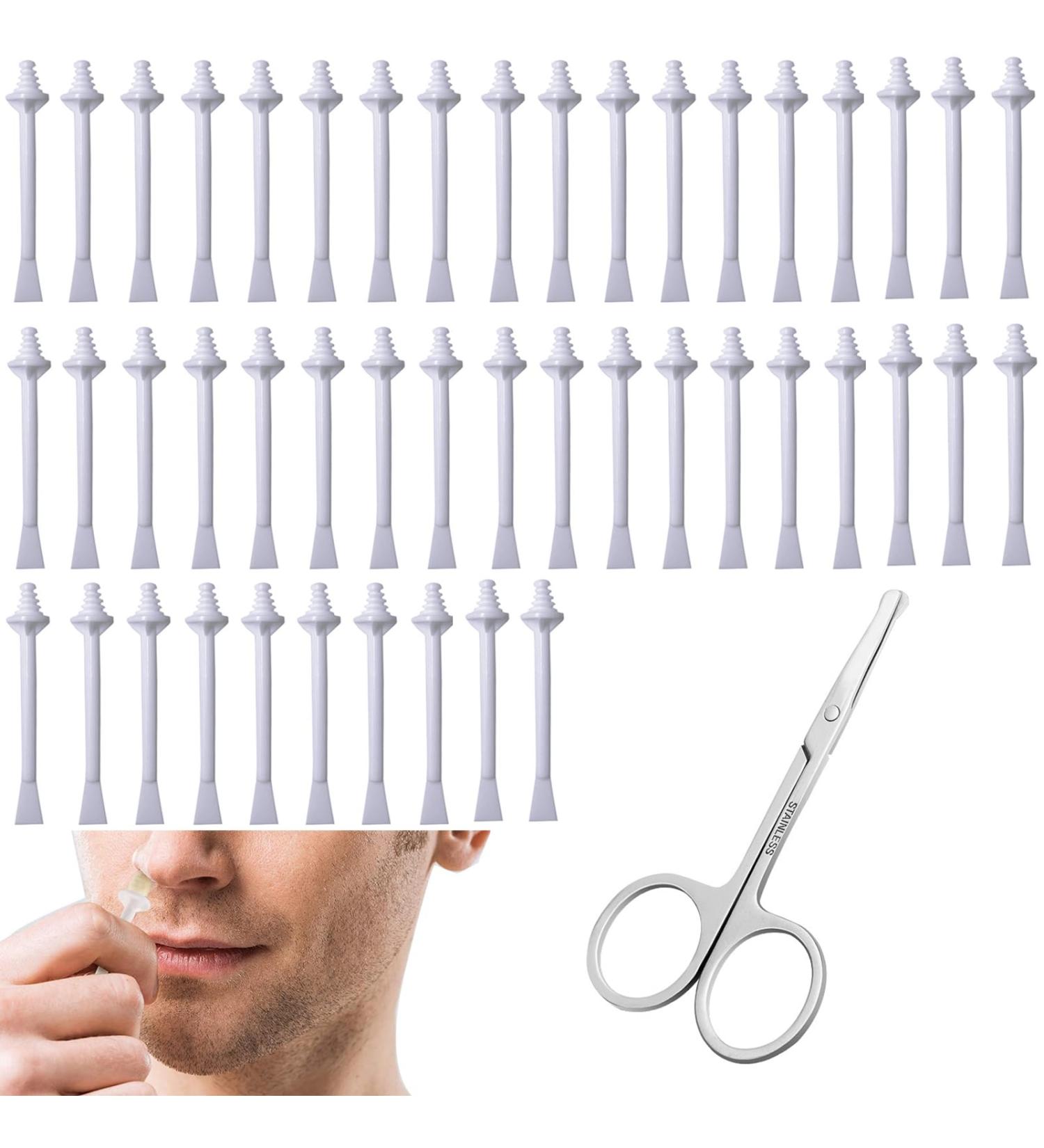 Nose Wax Applicators & Hair Removal Kit - 81 Pieces | Chopsticks Strips Scissors & More - International Shipping - Buy Online on SooperMarket.com