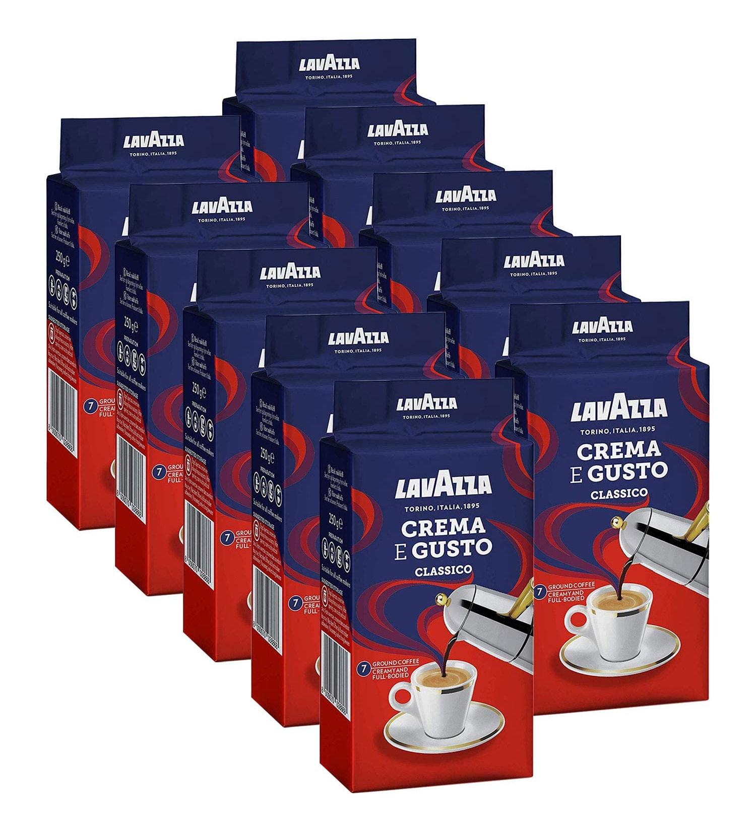 Buy Lavazza Coffee Crema e Gusto - Ground Coffee Beans (10 x 250g) | Mocha Flavor | International Shipping Available - Buy Online on SooperMarket.com