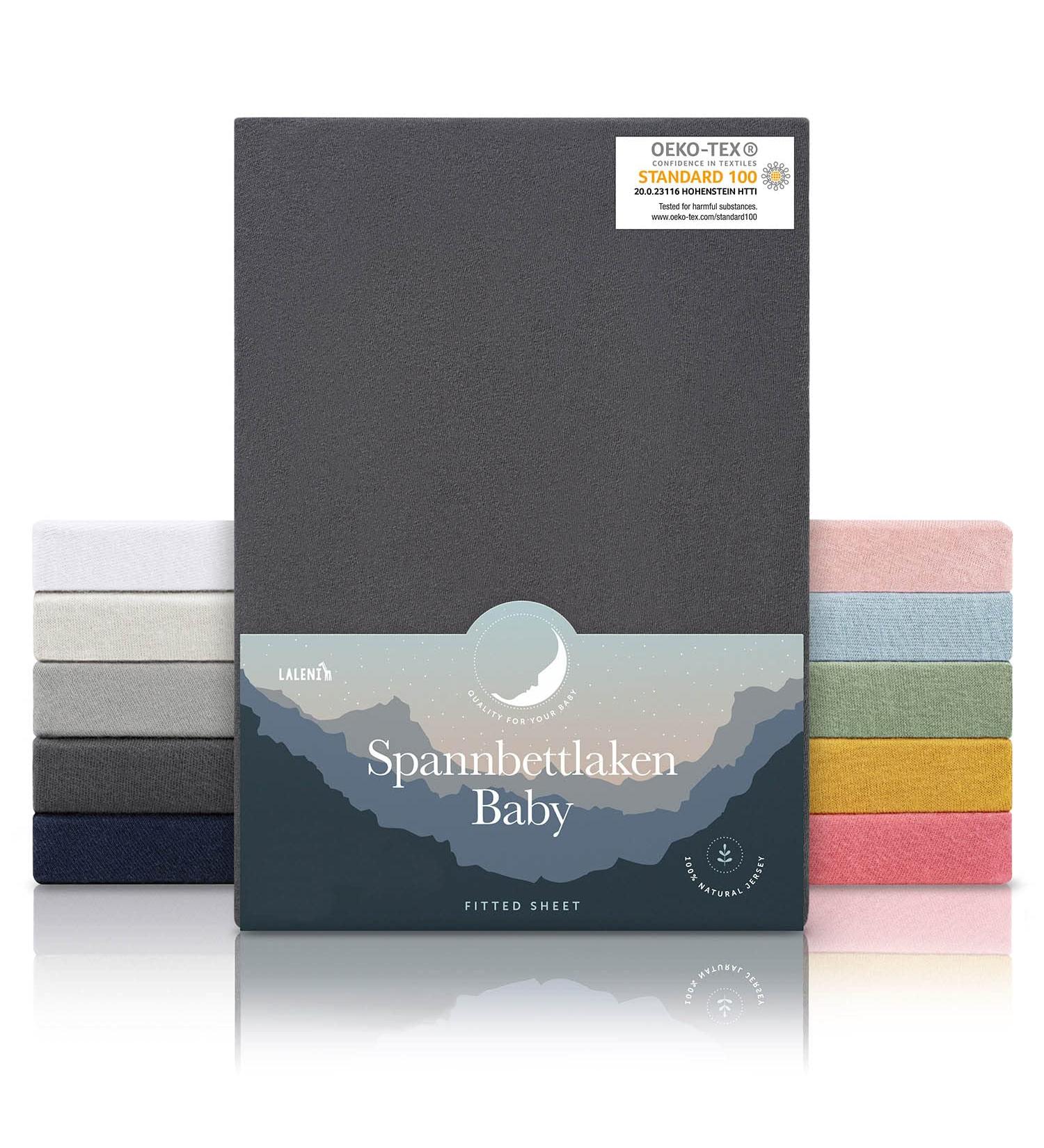 Laleni 2 Set Fertilizer Sheet - OEKO-TEX Certified 100% Cotton Clamping Cloth Jersey Baby - Breathable Anthracite Oval 38x77 cm 135 g/m - International Shipping Available - Buy Online on SooperMarket.com