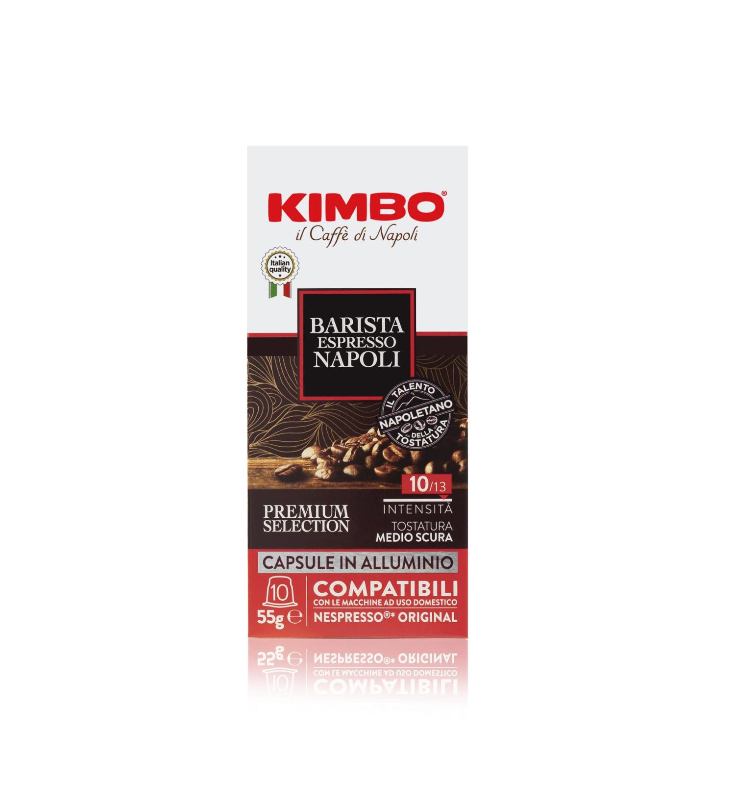 Kimbo Espresso Napoli Aluminum Coffee Pods - Nespresso Compatible Medium Dark Roast (10 Capsules) - Buy Online on SooperMarket.com