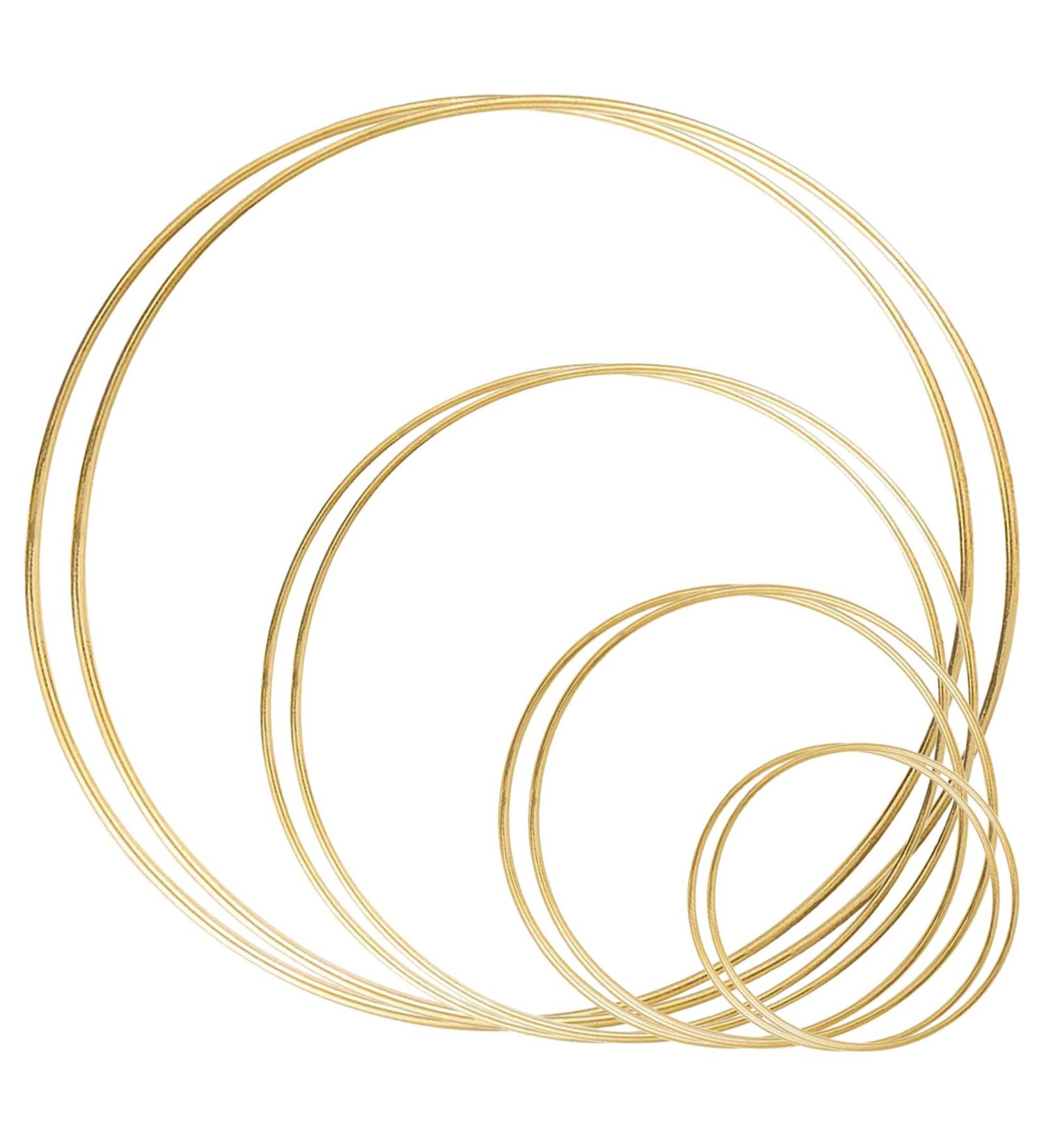 8 Pack Large Metal Floral Hoop Wreath Macrame Rings - Gold (6, 8, 10, 12) for Wedding Decor & DIY Crafts - Buy Online on SooperMarket.com