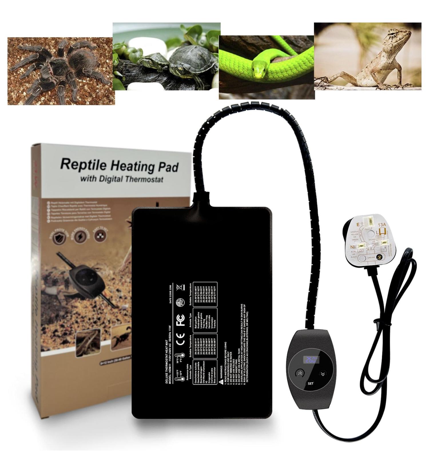FIPASEN Reptile Heating Mat 6x8 Inch with Digital Thermostat - Ideal for Various Pets and Plants - Upgraded Heating Pad with Thermostat Included - Buy Online on SooperMarket.com
