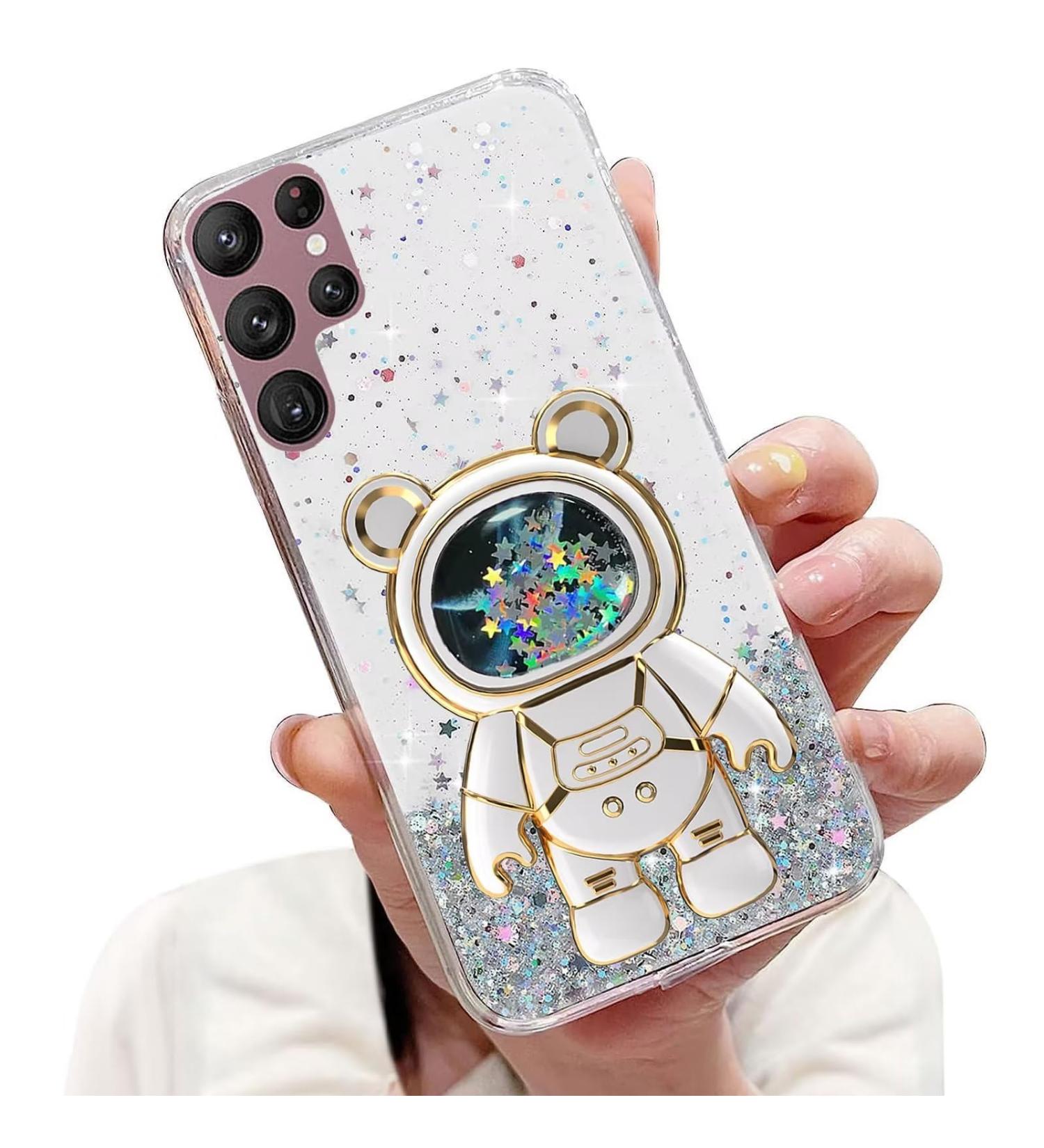 Tivenfezk Nadoli Samsung Galaxy S22 Ultra Case - Glitter Astronaut Soft Silicone Hidden Stand Cover - Clear Protective Shell - Buy Online on SooperMarket.com