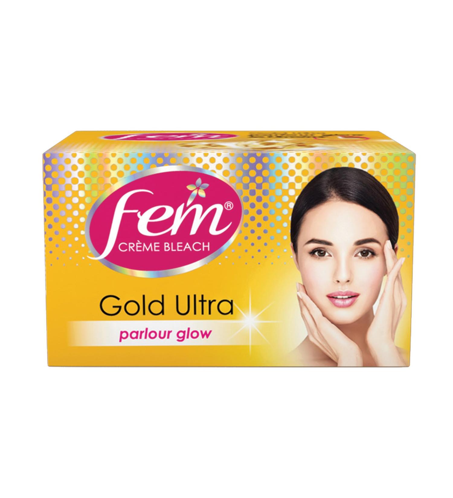 Fem Gold Ultra Cream Bleach 30g - Gentle Skin Lightening & Hair Removal for All Skin Types - Buy Online on SooperMarket.com