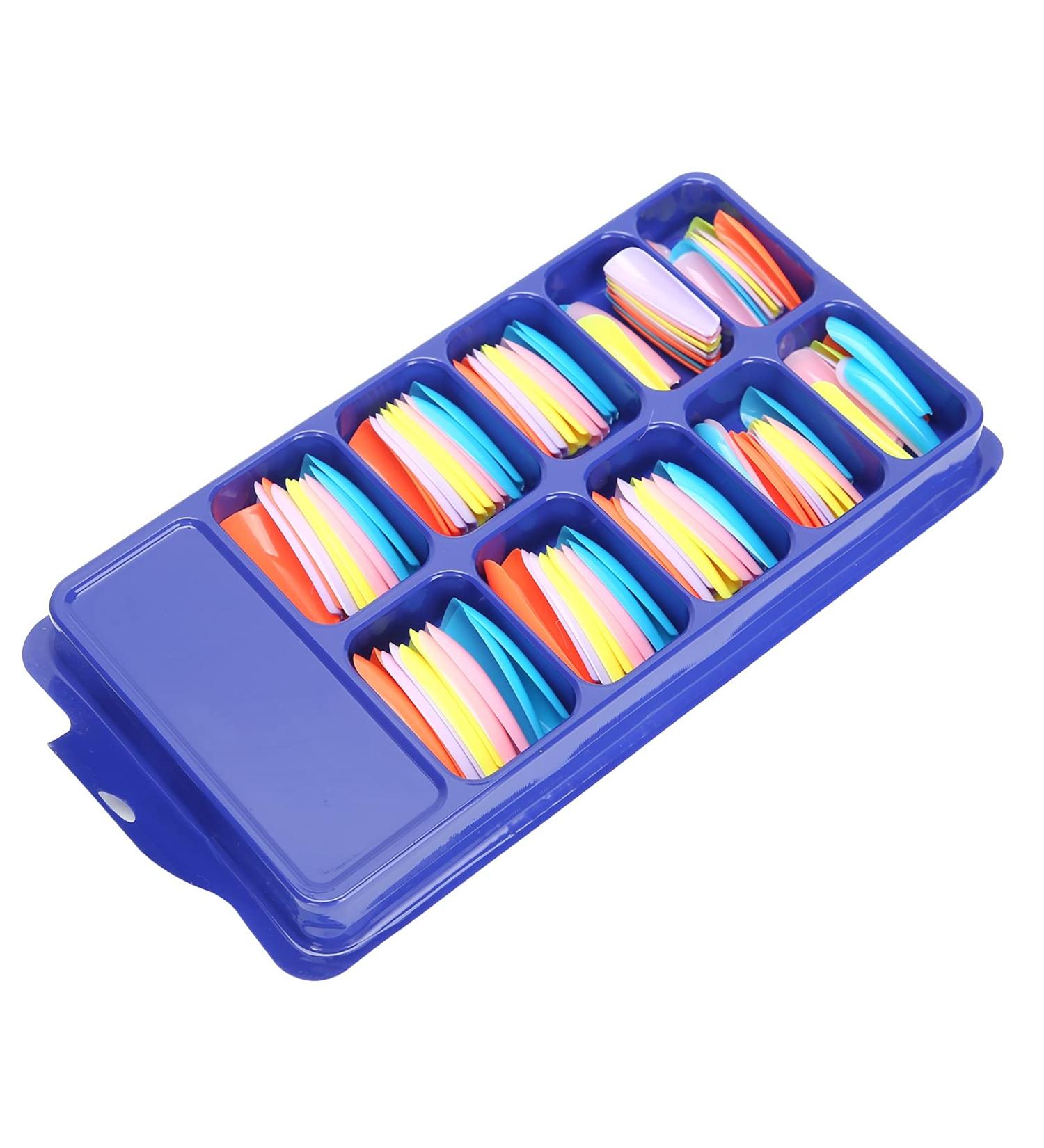 Colorful Nail Tip Pure Color Full Cover Nail Tip Home Salon Stylish Colorful False ABS Material Fake Nail Manicure Tool Easy to Cut(05) - Buy Online on SooperMarket.com