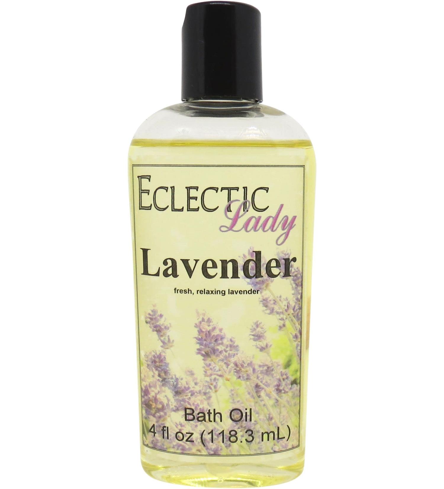 Shop Eclectic Lady Lavender Bath Oil - Relaxing & Moisturizing Scented Oil for Sensitive Skin (4 oz - Buy Online on SooperMarket.com