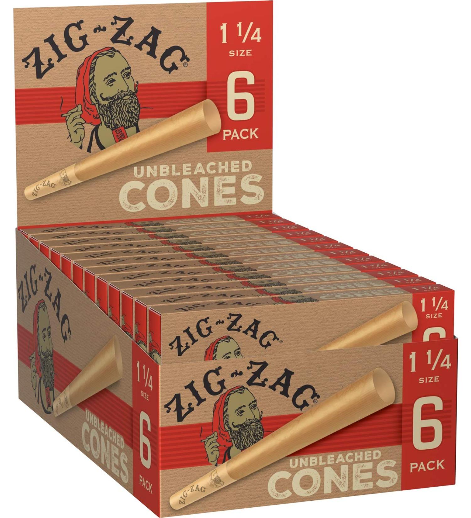 Zig-Zag Unbleached Paper Cones 1 1/4 ( 24 -Packs of 6) 144 total Cones - Buy Online on SooperMarket.com