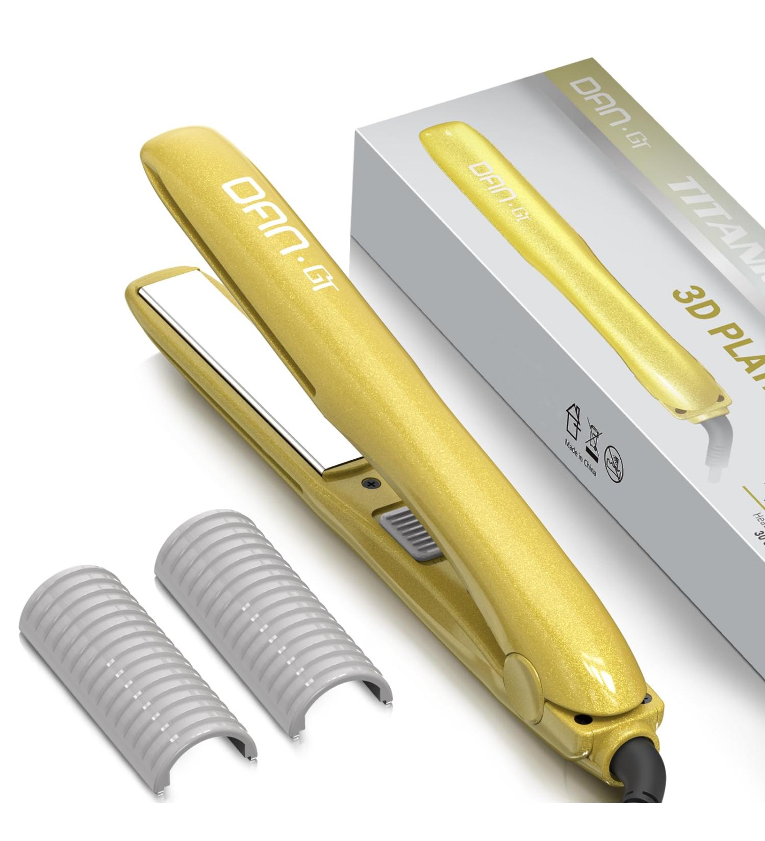 DAN Technology Travel Flat Iron | 2-in-1 Curling & Straightening Iron | 3/4 Inch Titanium Plate | Dual Temperature & Voltage | Mini Hair Straightener for International Shipping - Buy Online on SooperMarket.com