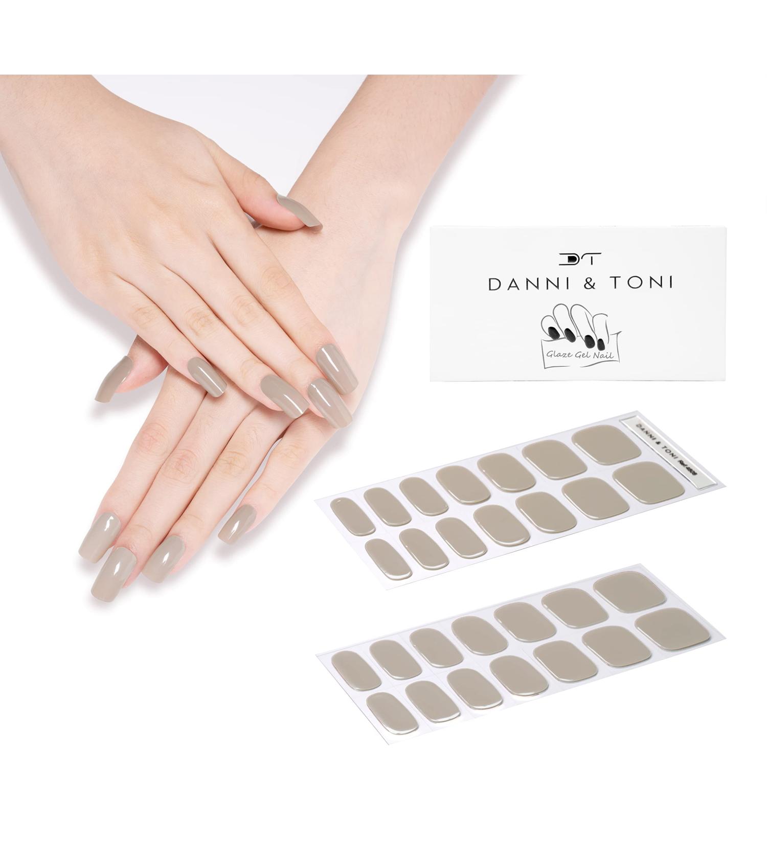 DANNI & TONI 28 Khaki Gel Nail Polish Strips | Salon-Quality Manicure Stickers - Buy Online on SooperMarket.com