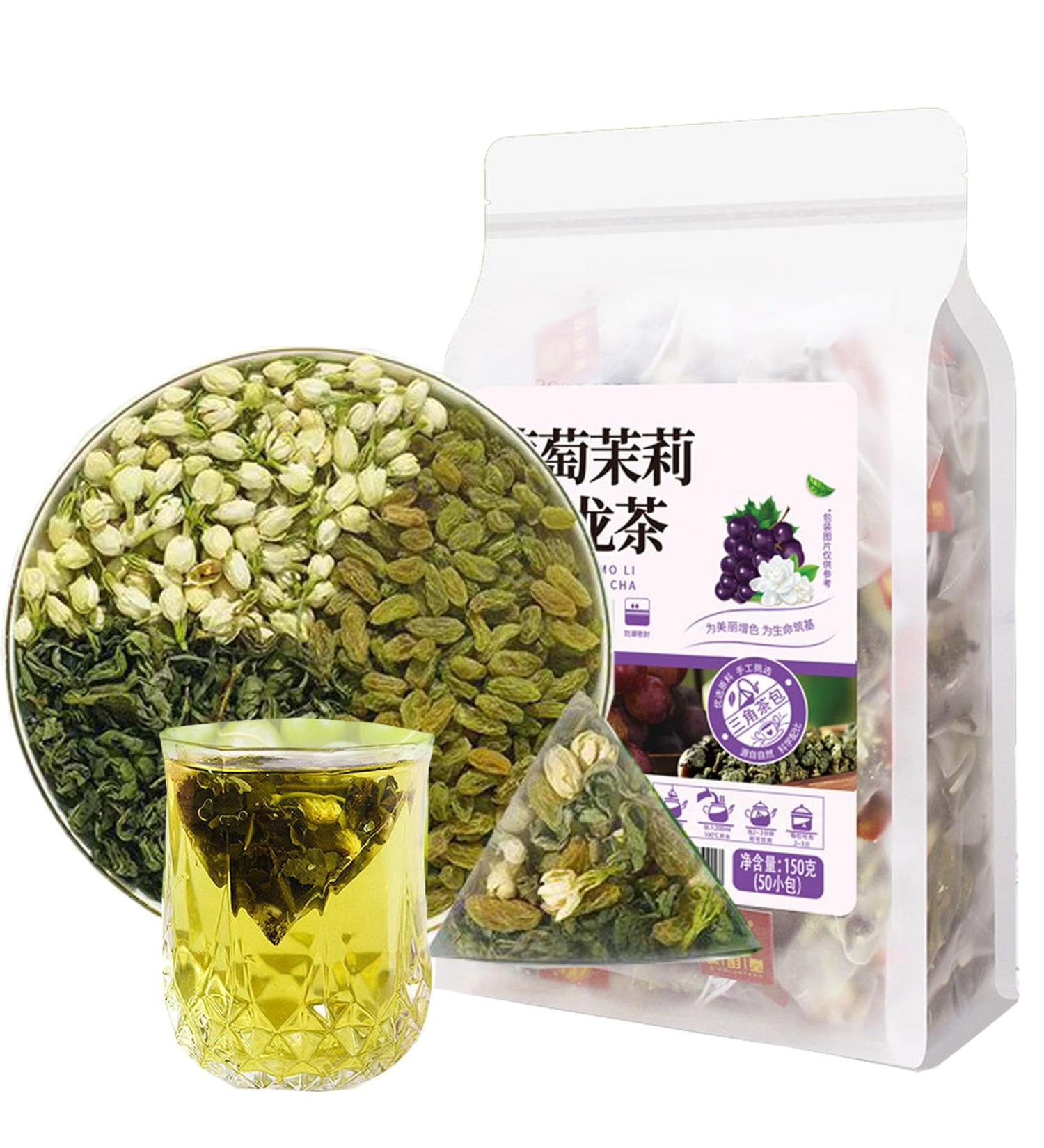 Grape jasmine oolong tea 5.29 oz White grape oolong tea bag Mixed taste fruit tea Jasmine hot drink taste 150g - Buy Online on SooperMarket.com