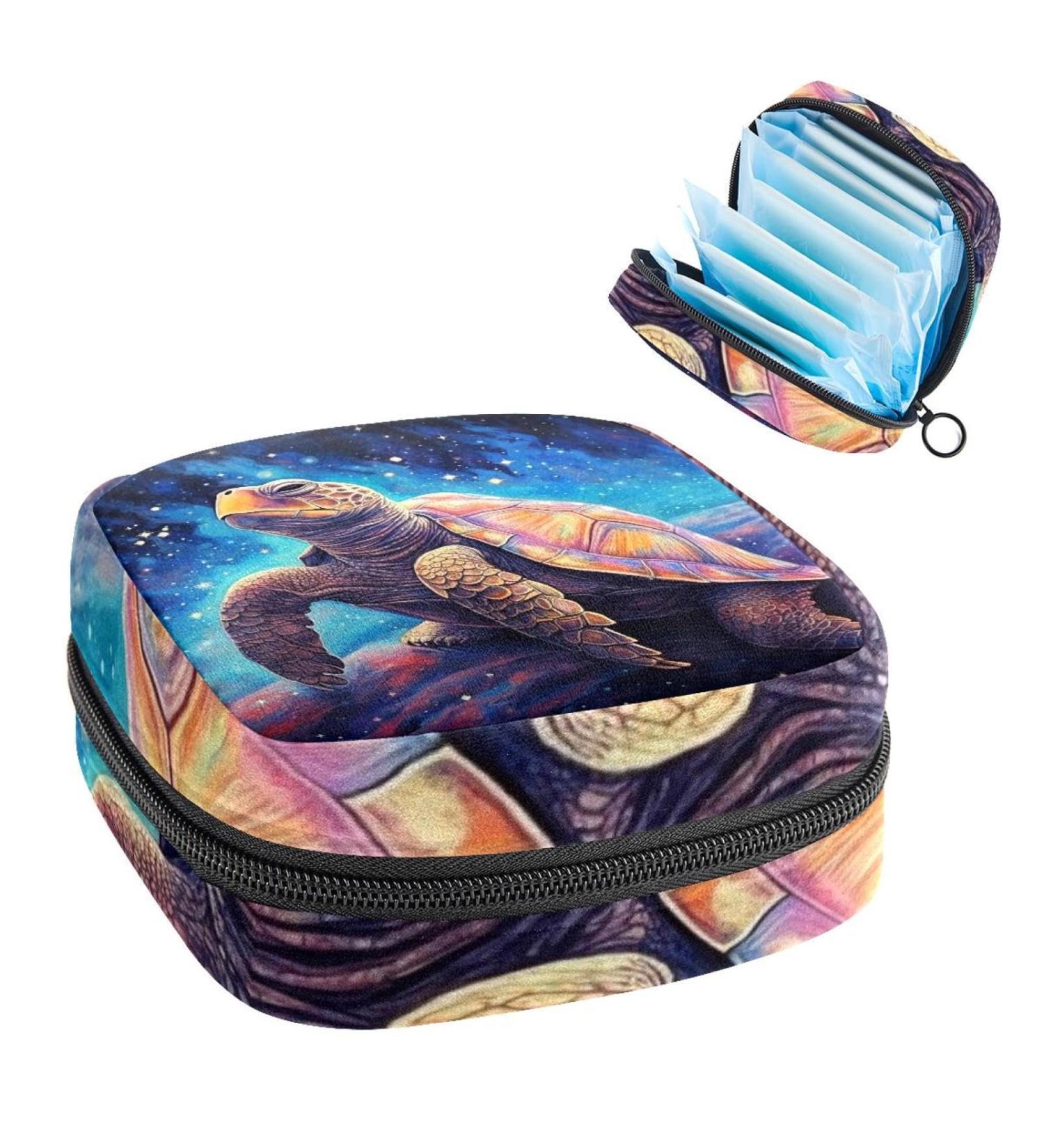 Color Turtle Galaxy Menstrual Cup Pouch - Portable Period Storage Bag for Women and Girls | Multi-colored - 1 Pack - Buy Online on SooperMarket.com