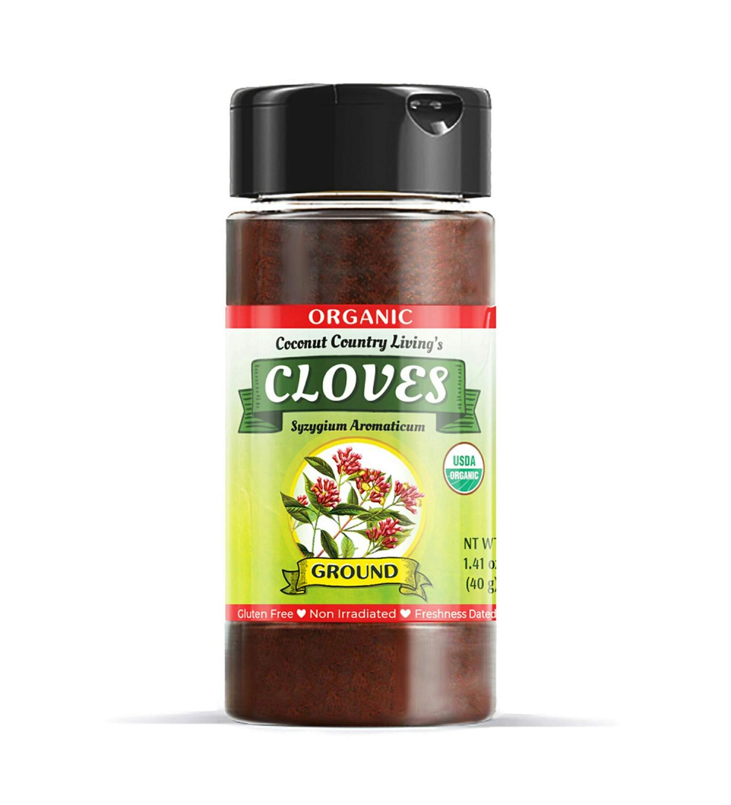 Organic Ground Cloves Spice 1.59 oz | Fair Trade | Glass Bottle | Includes E-Book - Buy Online on SooperMarket.com