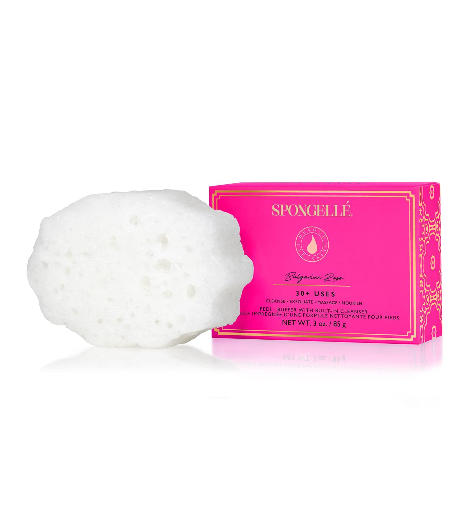 Spongell Pedi-Buffer - Cleanse Exfoliate & Polish Feet - Bulgarian Rose