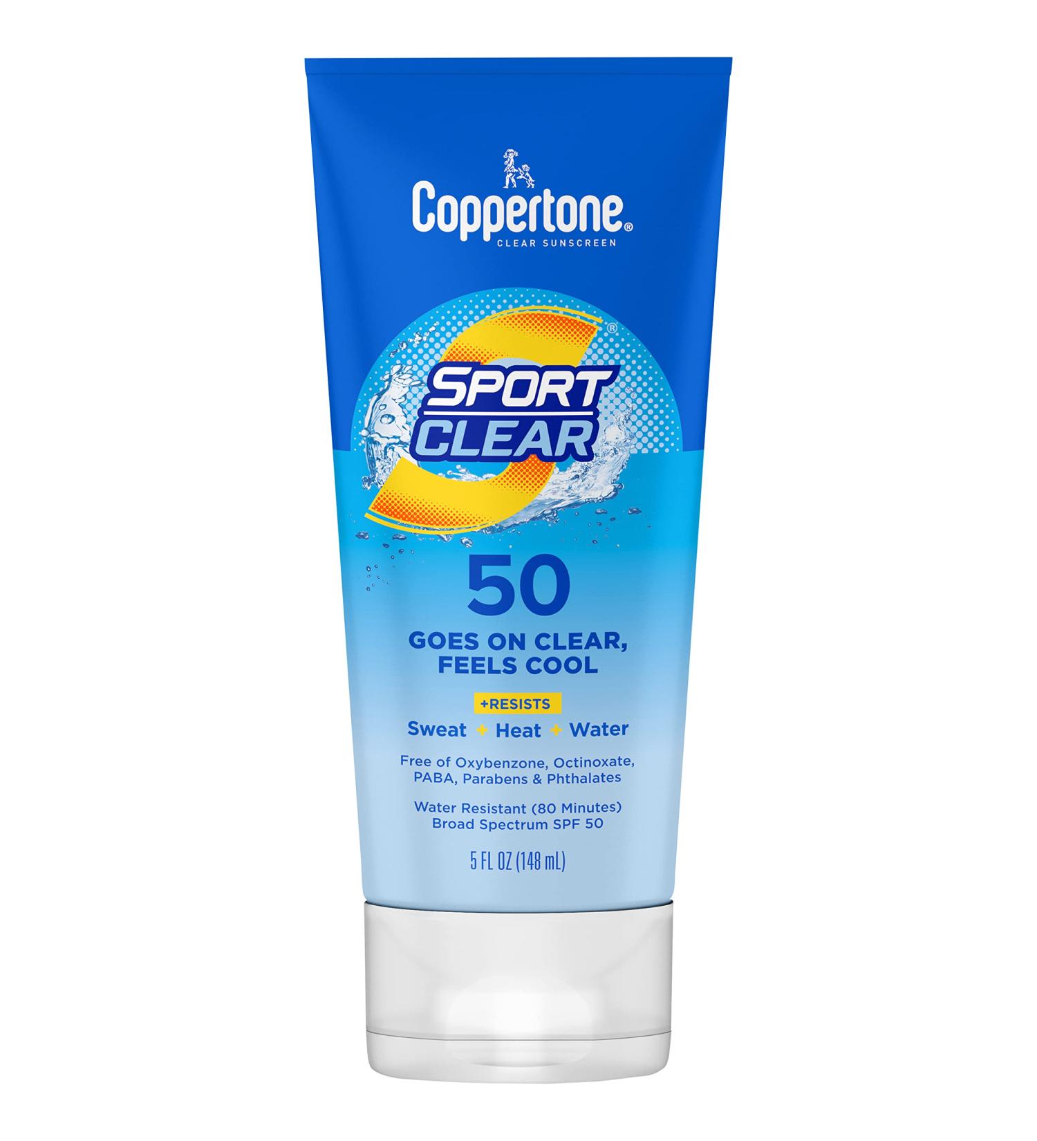 Coppertone SPORT Clear Sunscreen Lotion SPF 50 - Water Resistant, Broad Spectrum 5 Fl Oz Tube - Buy Online on SooperMarket.com