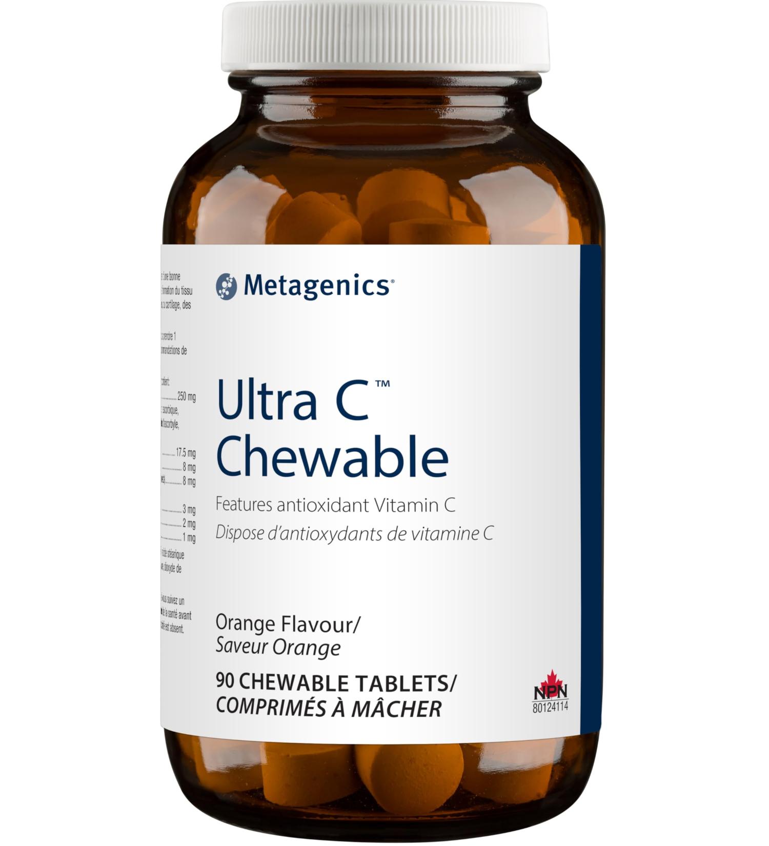 Metagenics Ultra C - Vitamin C Antioxidant - Chewable Orange - 90 Chewable Tablets - Buy Online on SooperMarket.com