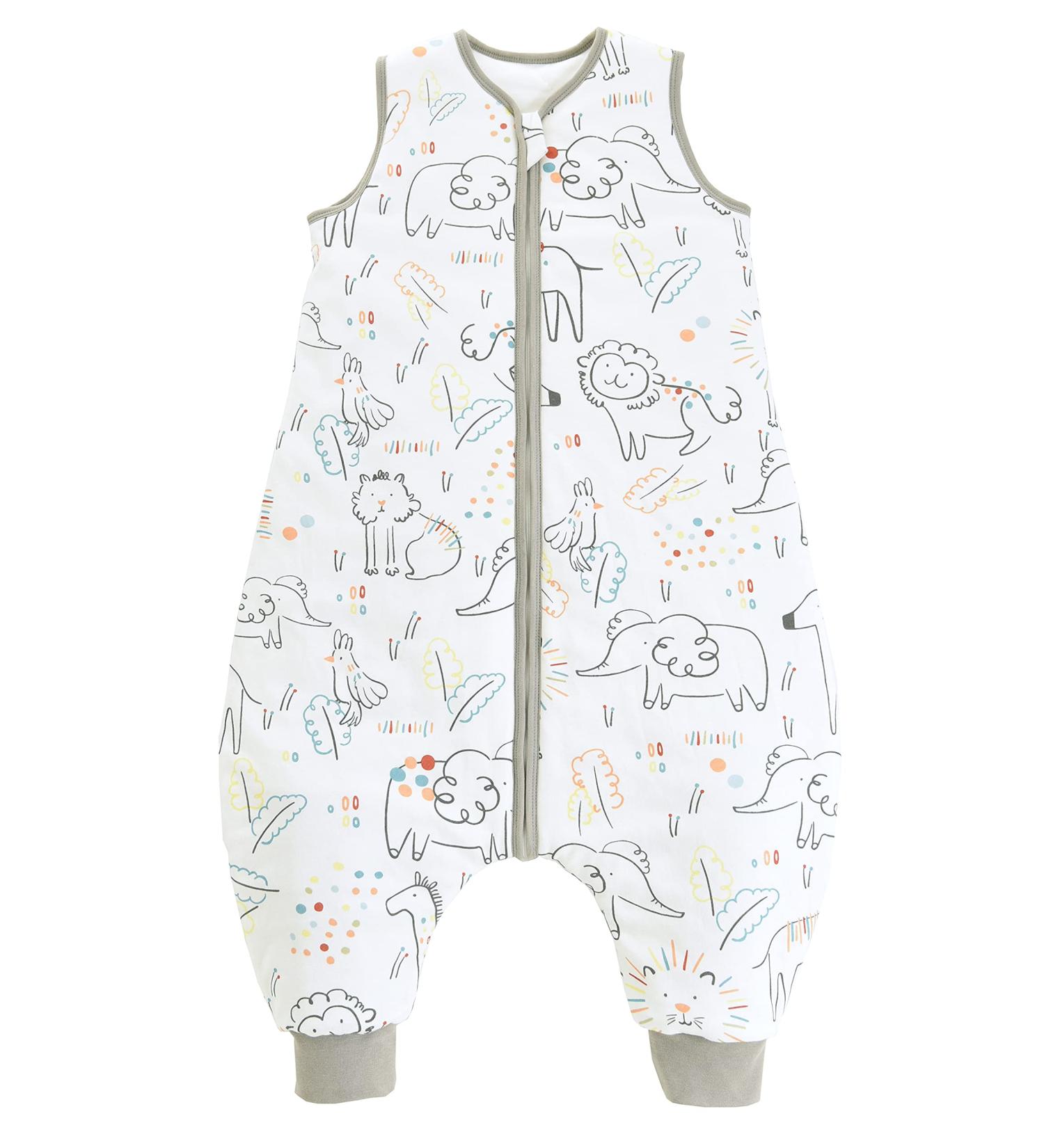 Chilsuessy Toddler Sleeping Bag with Feet | 2.5 Tog Baby Sleep Sack with Legs | CPC Certified Infant Cotton Wearable Blanket | Happy Zoo Design | 80cm/2-3 Years - Buy Online on SooperMarket.com