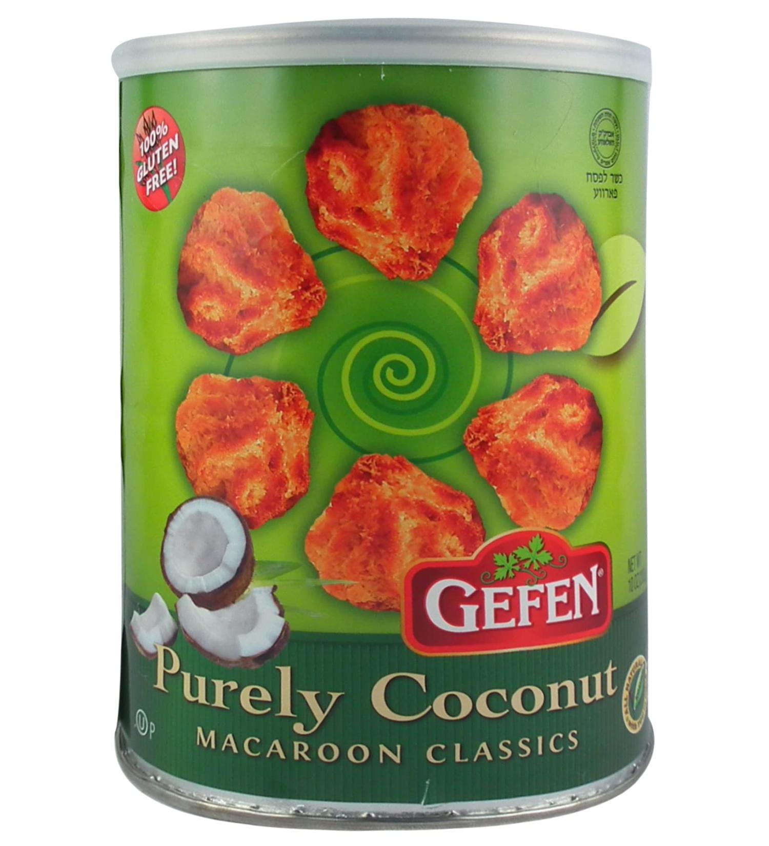 Gefen Coconut Macaroons 10 Ounce (2 Pack) | Resealable Canister Certified Gluten Free Kosher for Passover