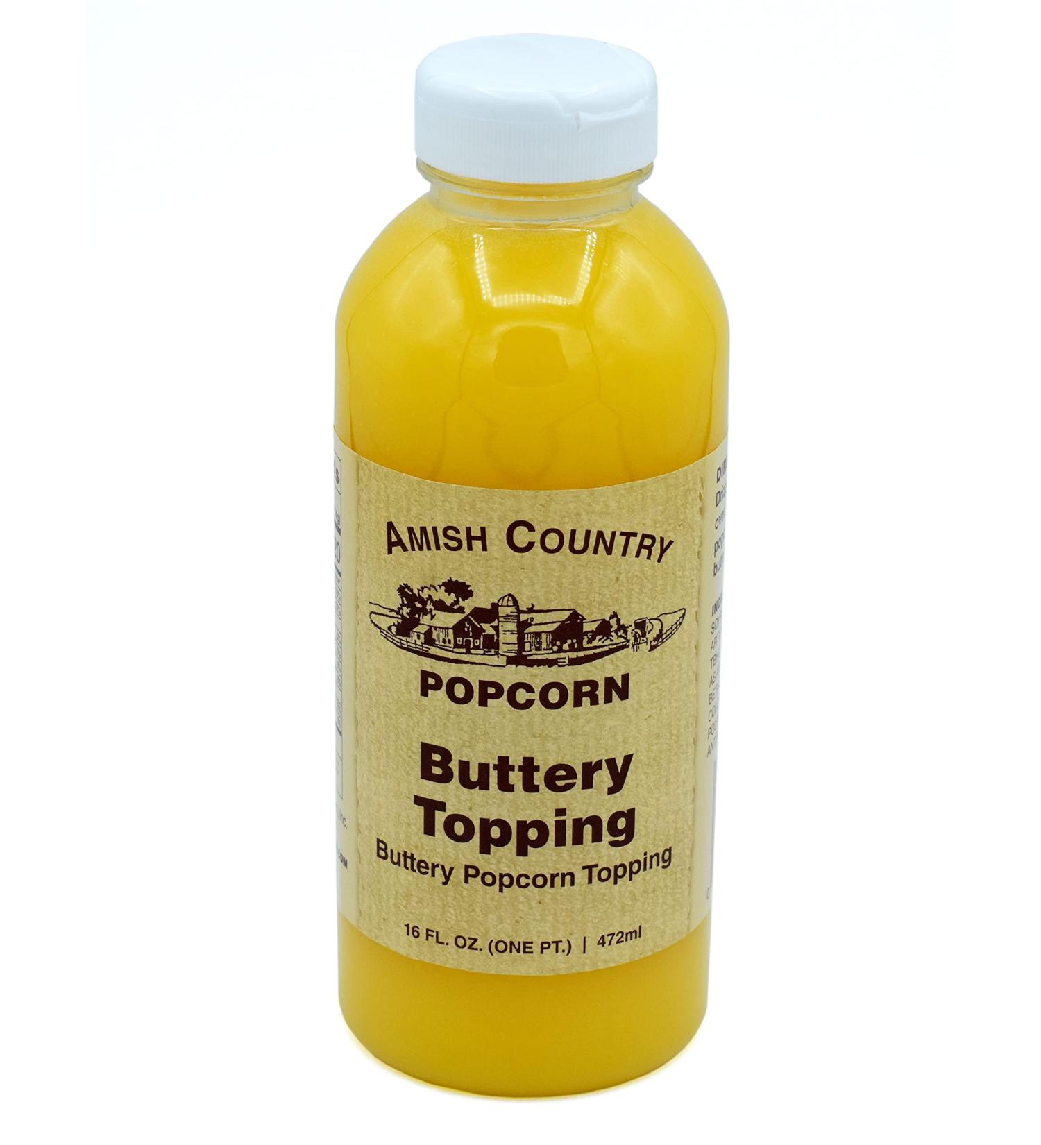 Amish Country Popcorn Buttery Topping 16 oz Jar - Non-GMO, Gluten-Free | Old-Fashioned Popcorn Seasoning - 16 Fl Oz - Buy Online on SooperMarket.com