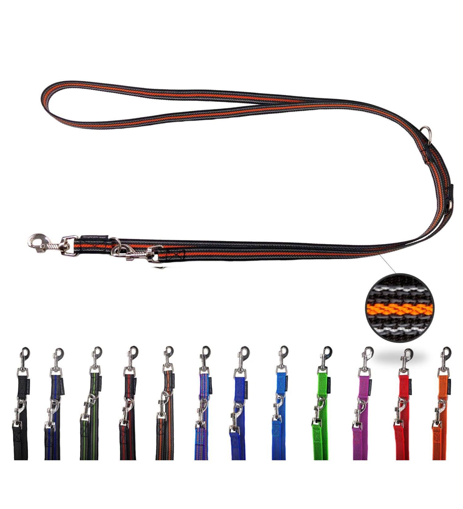 Dog Linen Adjustable Leash - Double Linen for Medium & Large Dogs 2m Black & Orange | International Shipping - Buy Online on SooperMarket.com