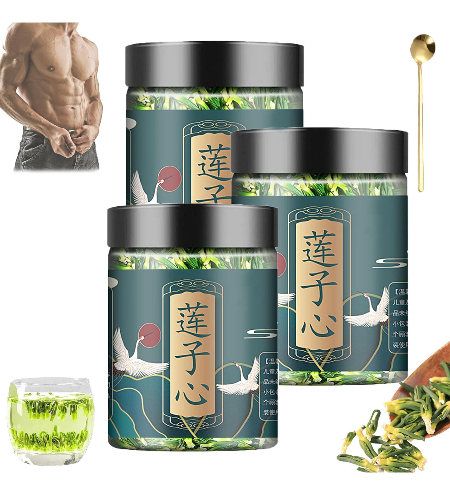 Lotus Seed Core Tea for Men Natural Lotus Seed Heart Tea Lian Zi Xin Tea Dried Lotus Plumule Lotus Embryo Tea Men's Essentials Pure Chinese Herbal Tea (3Pcs) - Buy Online on SooperMarket.com