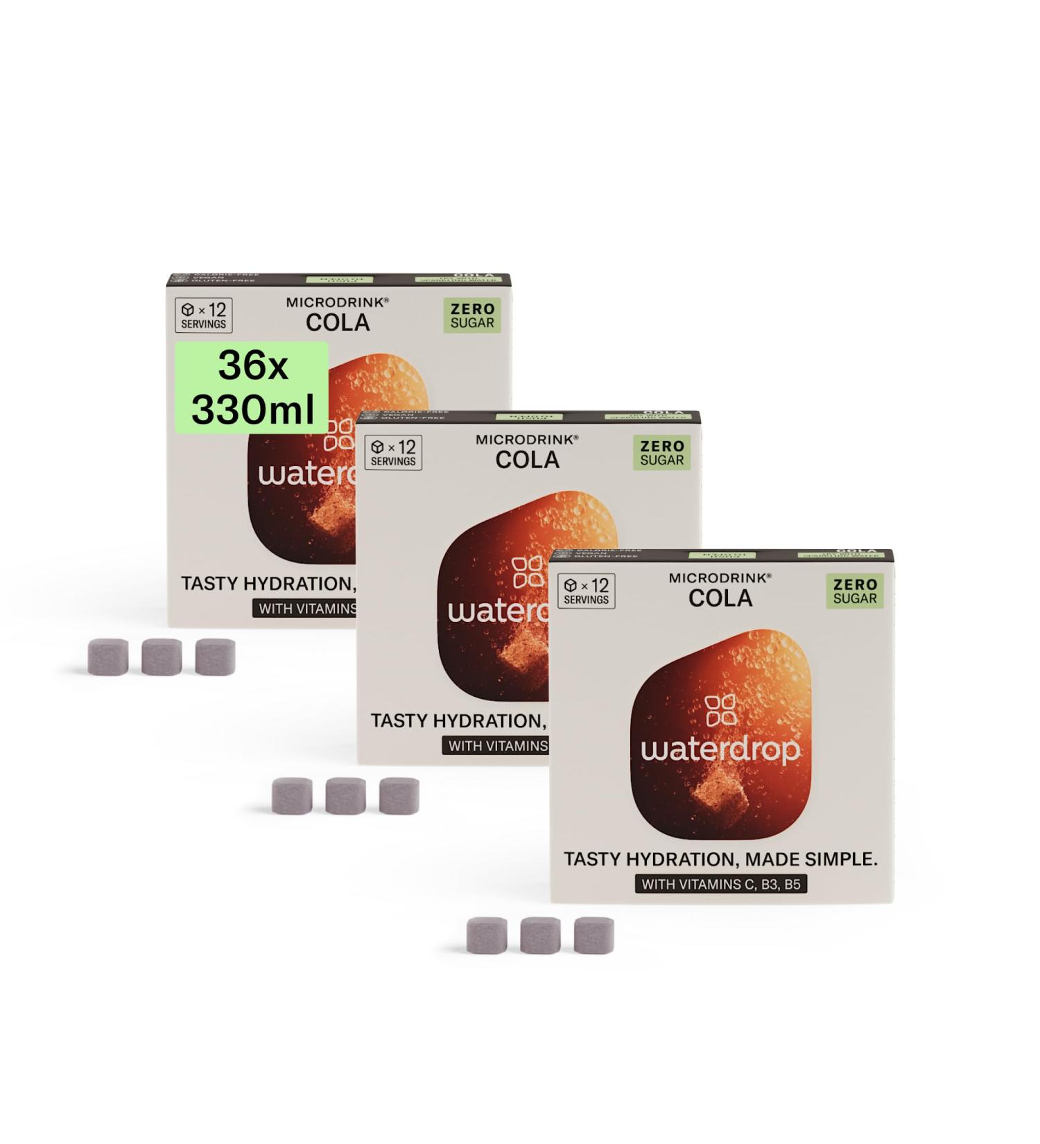 waterdrop Microdrink COLA Special Edition - Water Flavouring - Hydration Tablet - Natural Fruit Mix - Vitamin C - Sugar Free - Kola Nut - Green Coffee - 36 Drinks - Buy Online on SooperMarket.com