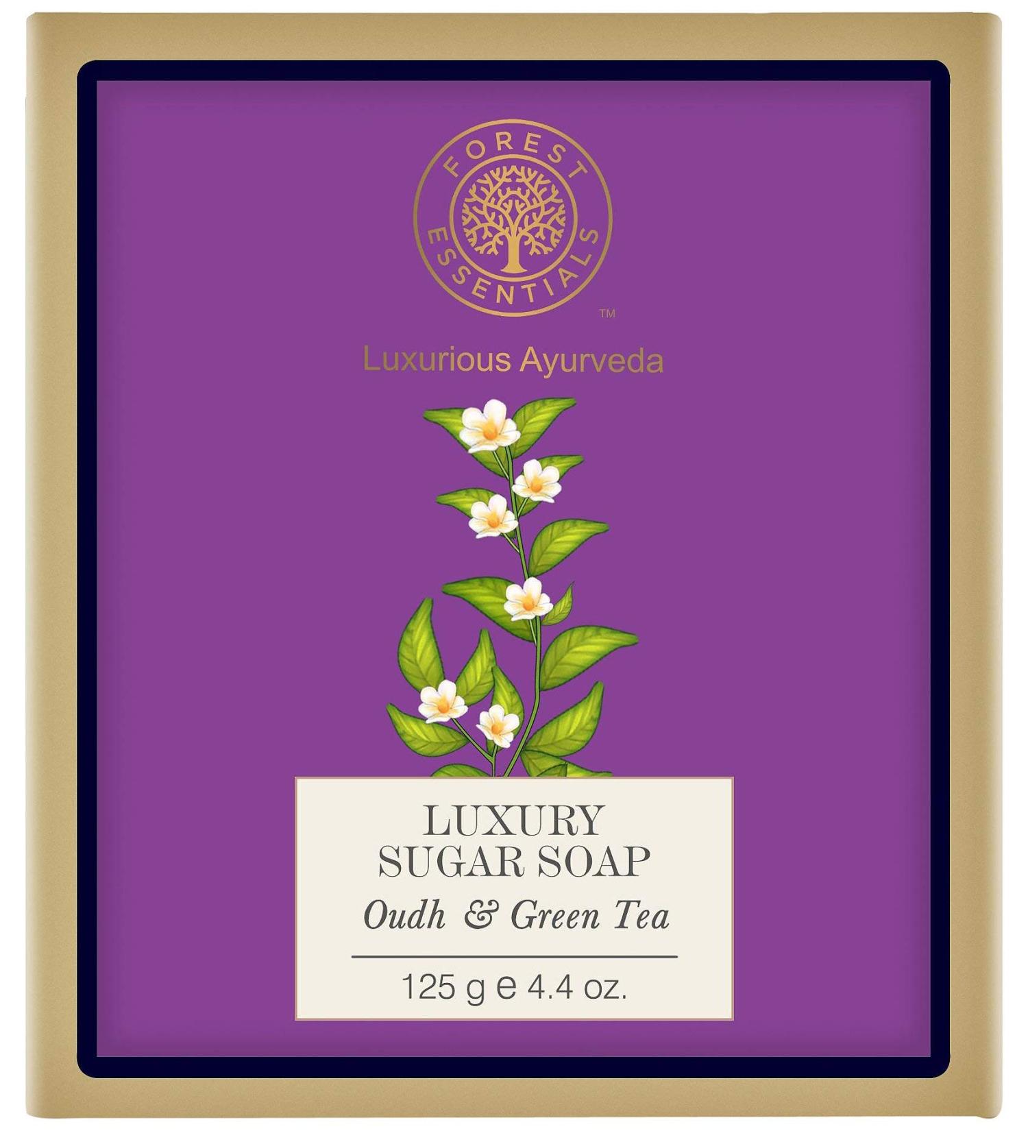 Forest Essentials Oudh and Green Tea Luxury Sugar Soap 125g