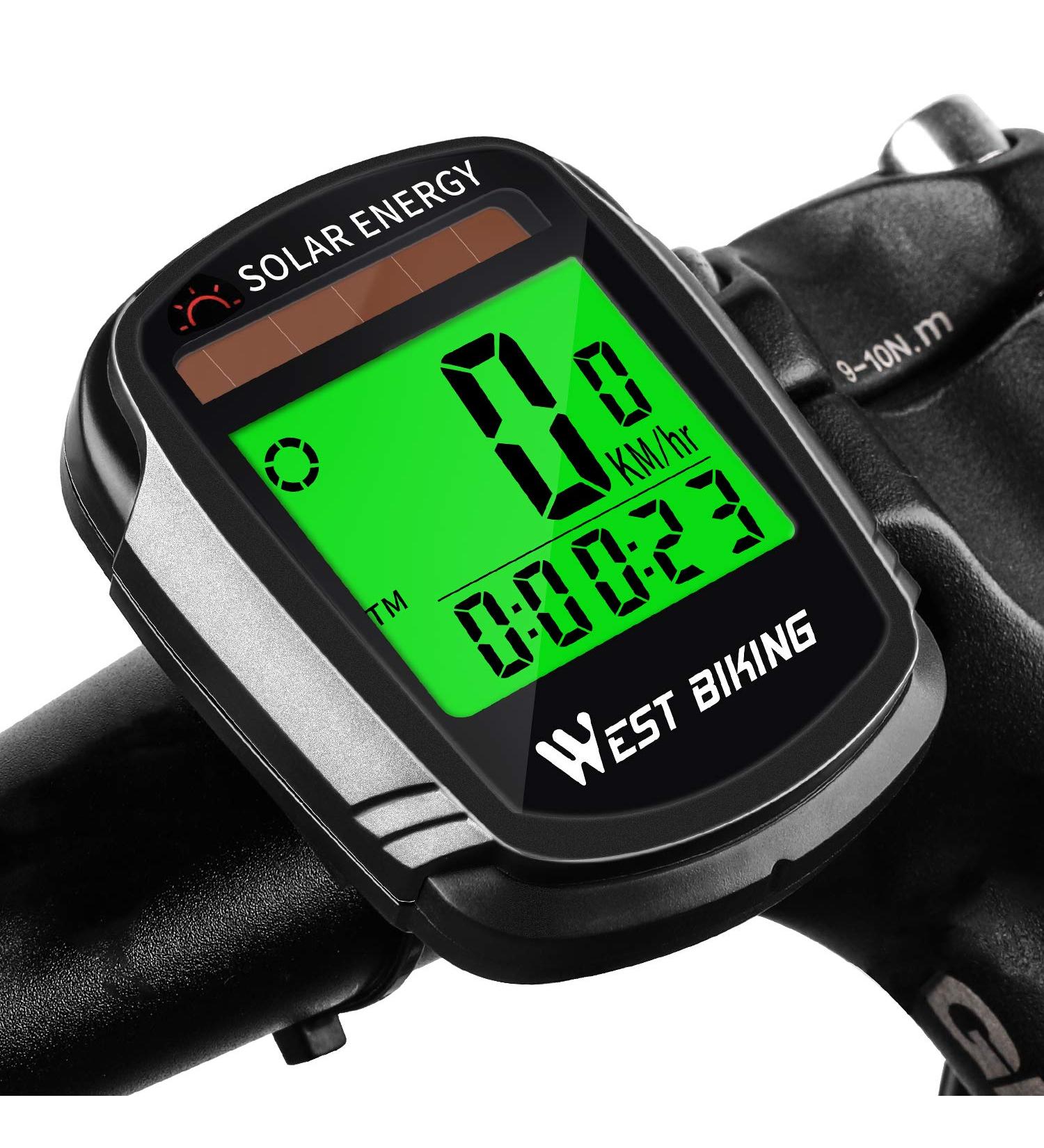 Bike Computer with Solar Energy | Wireless Bicycle Speedometer & Odometer | Waterproof LCD Backlight | Multi-Function Cycling Computer - Buy Online on SooperMarket.com
