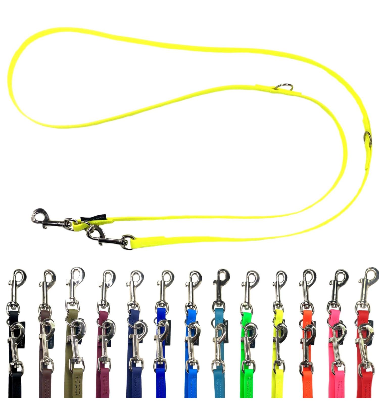 Biothane Dog Leash for Small & Large Dogs - Adjustable 2m to 5m with Silver Hook - Neon Yellow 2.80m x 9mm - Buy Online on SooperMarket.com