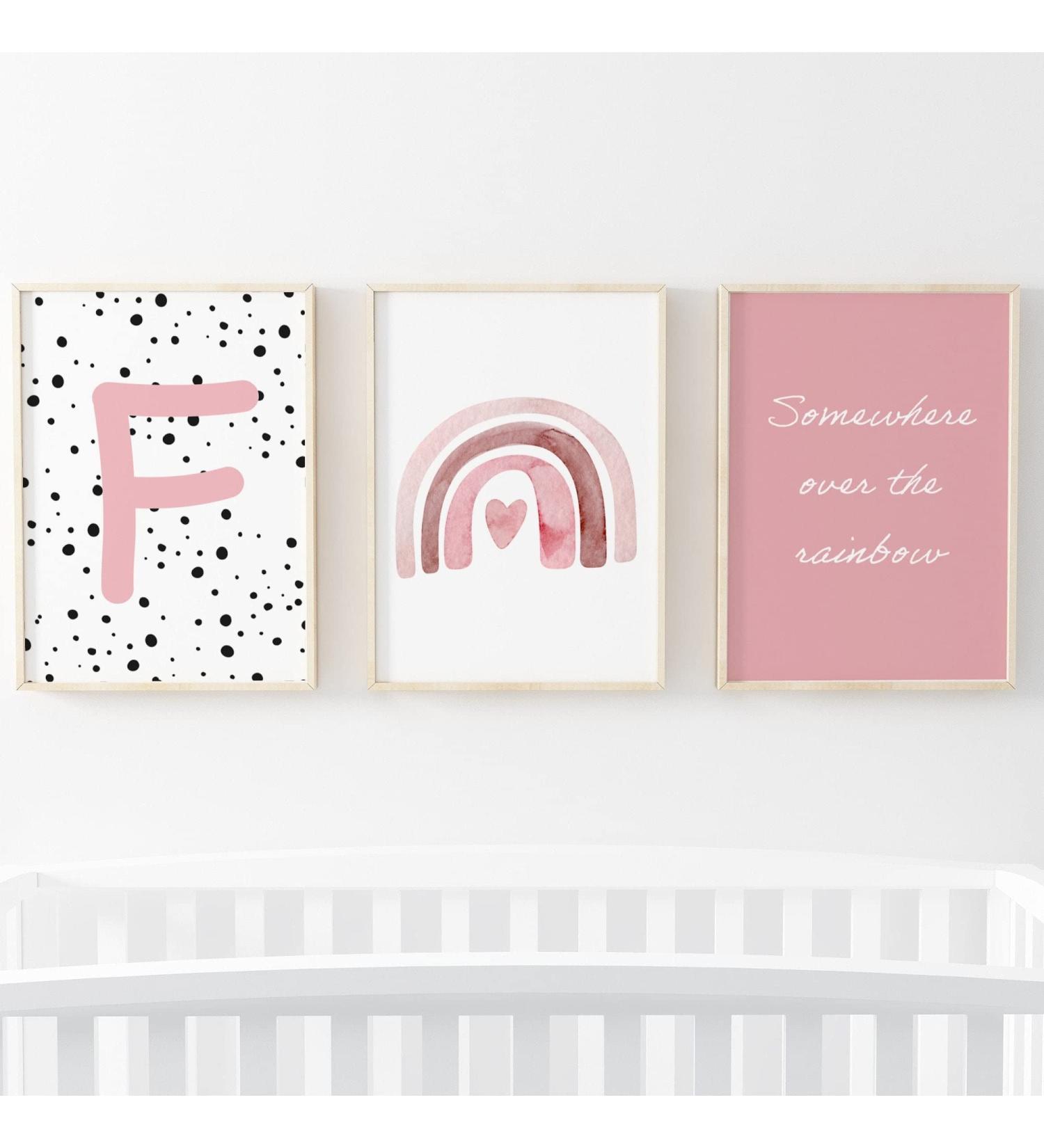 Pompom Prints Set - Rainbow Nursery Decor - Scandi Boho Style - Playroom Wall Art - Set of 3 (A3 size) - Buy Online on SooperMarket.com