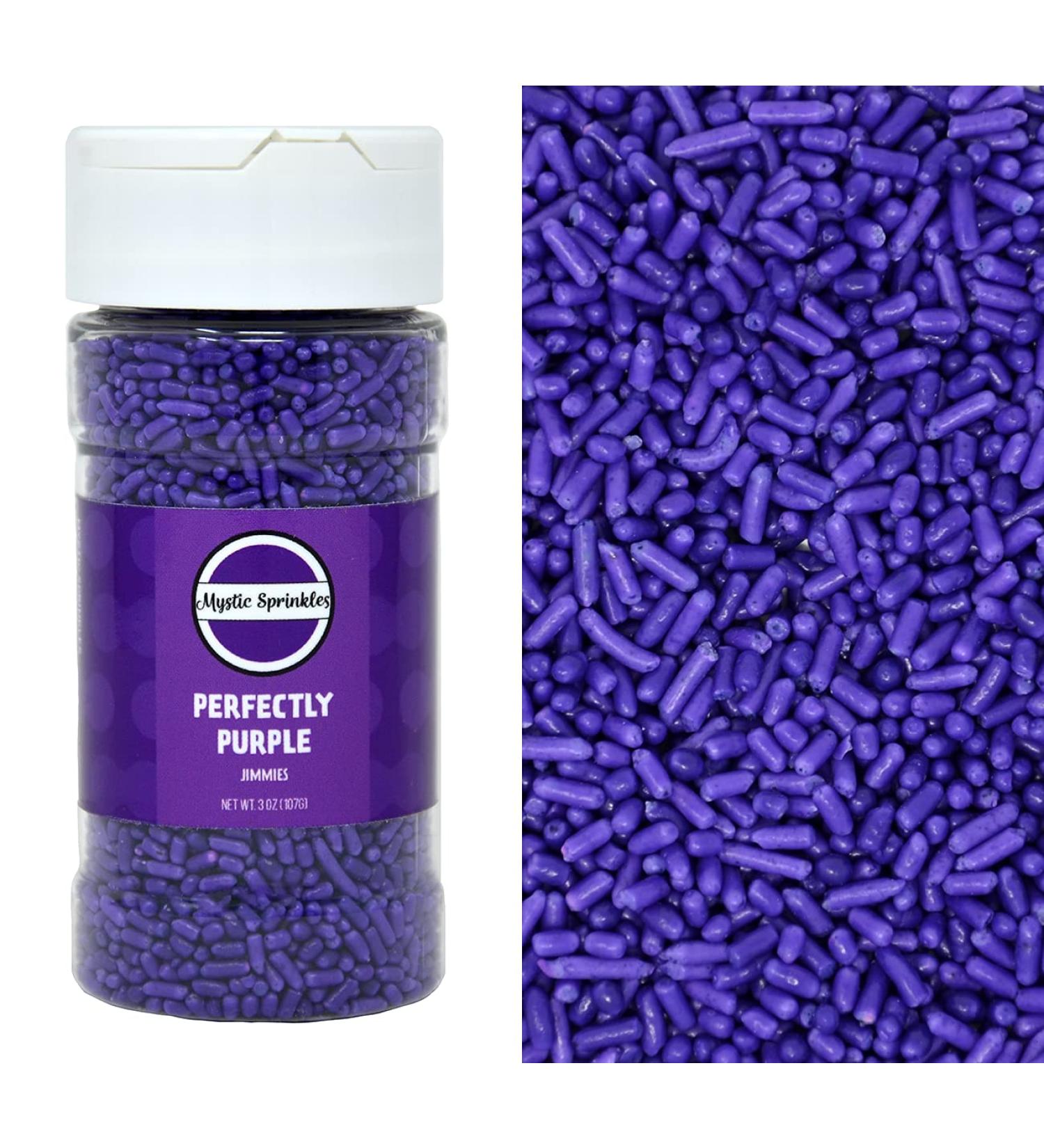Mystic Sprinkles Perfectly Purple Jimmies 3oz - Vibrant Solid Color Sprinkles - Buy Online on SooperMarket.com
