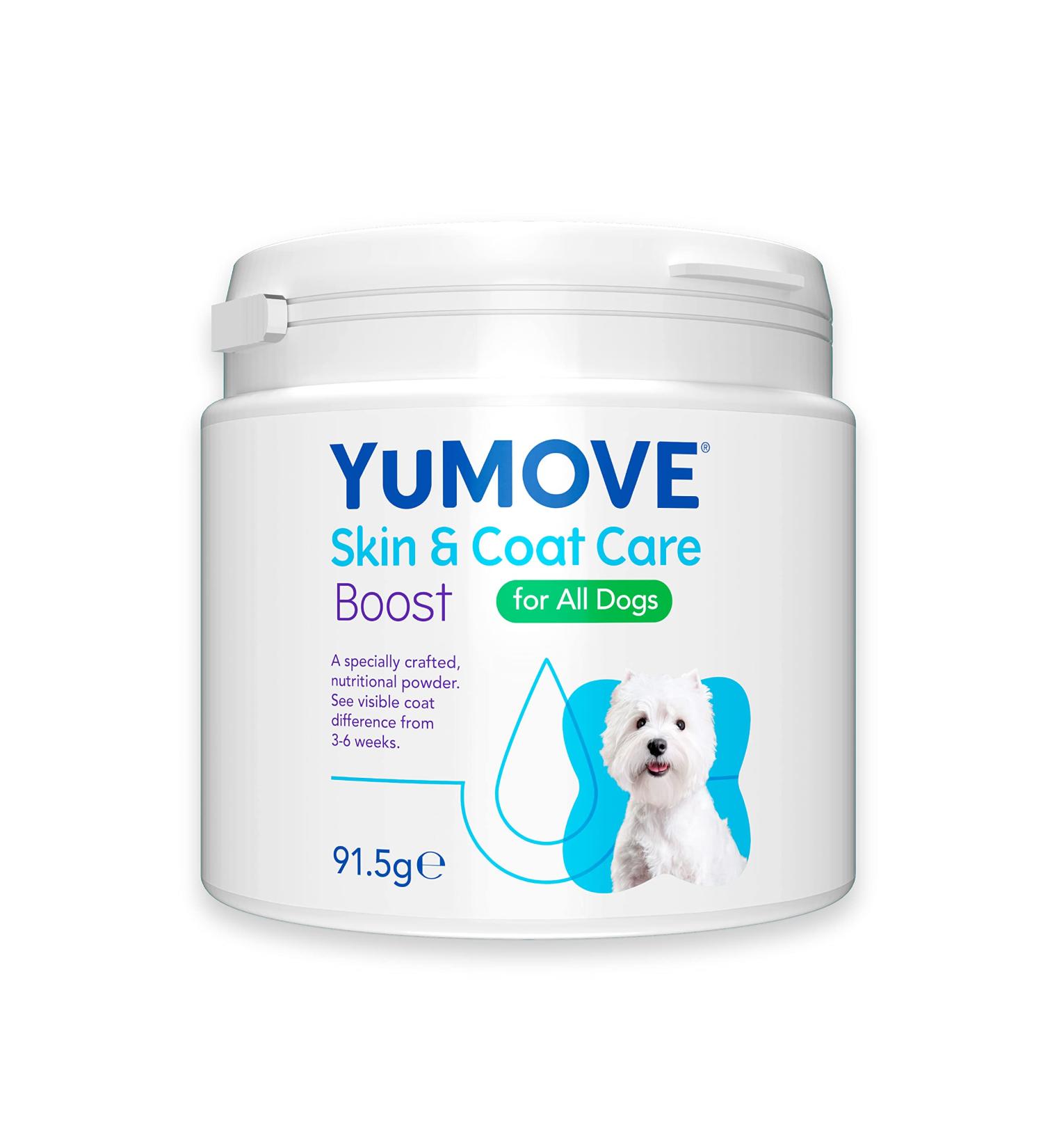 YuMOVE Skin & Coat Care Boost | Previously YuDERM Boost | Nutritional Supplement for Dogs Coat Skin and Nails | 180 scoops | Packaging may vary 91 g (Pack of 1) - Buy Online on SooperMarket.com